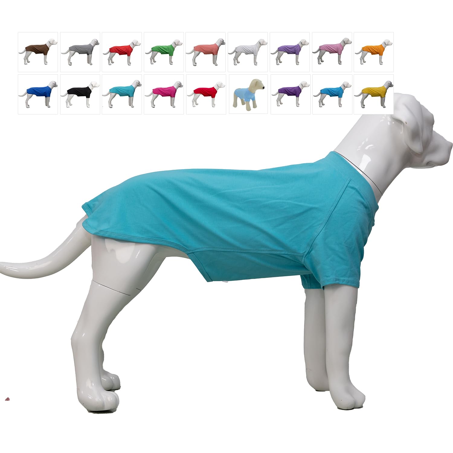 Lovelonglong 2019 Pet Clothing Dog Costumes Basic Blank T-Shirt Tee Shirts For Large Dogs Turquoise Xxxxl
