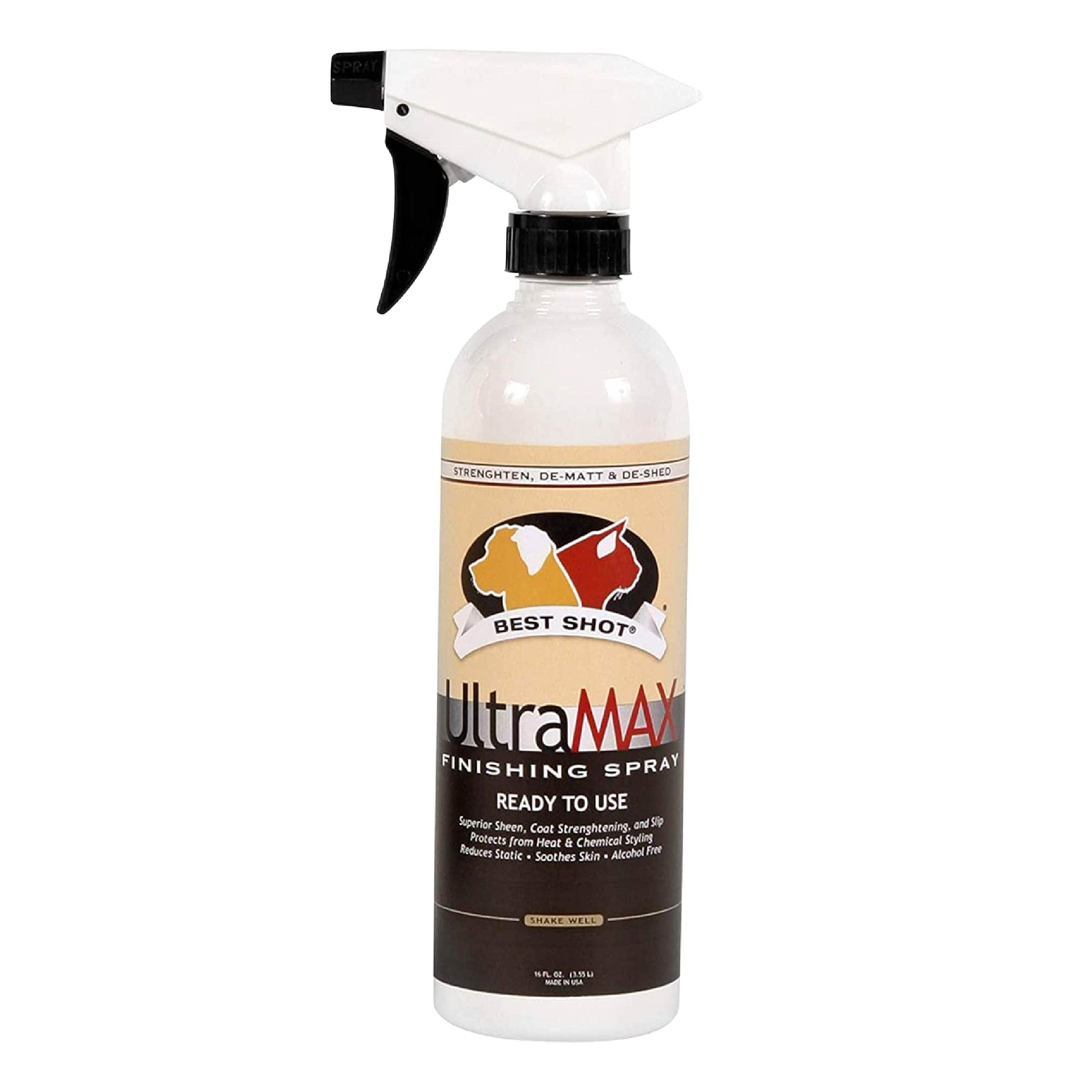 Best Shot Ultramax Pro Finishing Spray, Ideal Detangler Spray For Pets, Hydrating And Soothing Pet Grooming Spray, For Dogs And 
