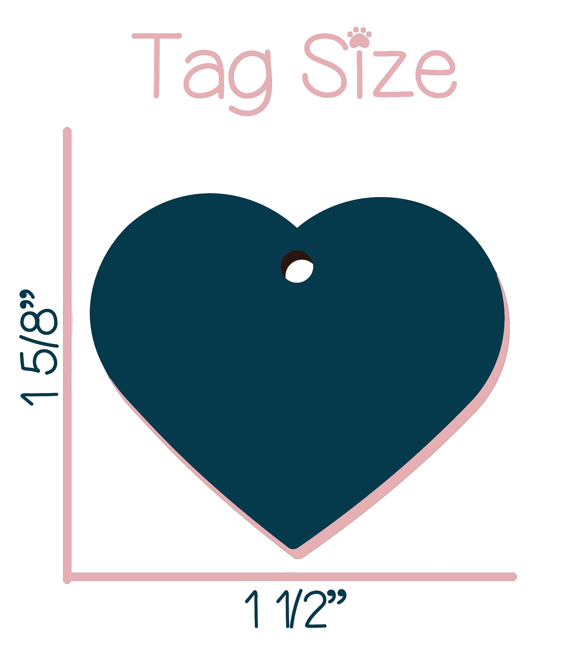 Udesignusa Double Sided Heart Shaped Pet Id Tags For Dogs & Cats Personalized For Your Pet