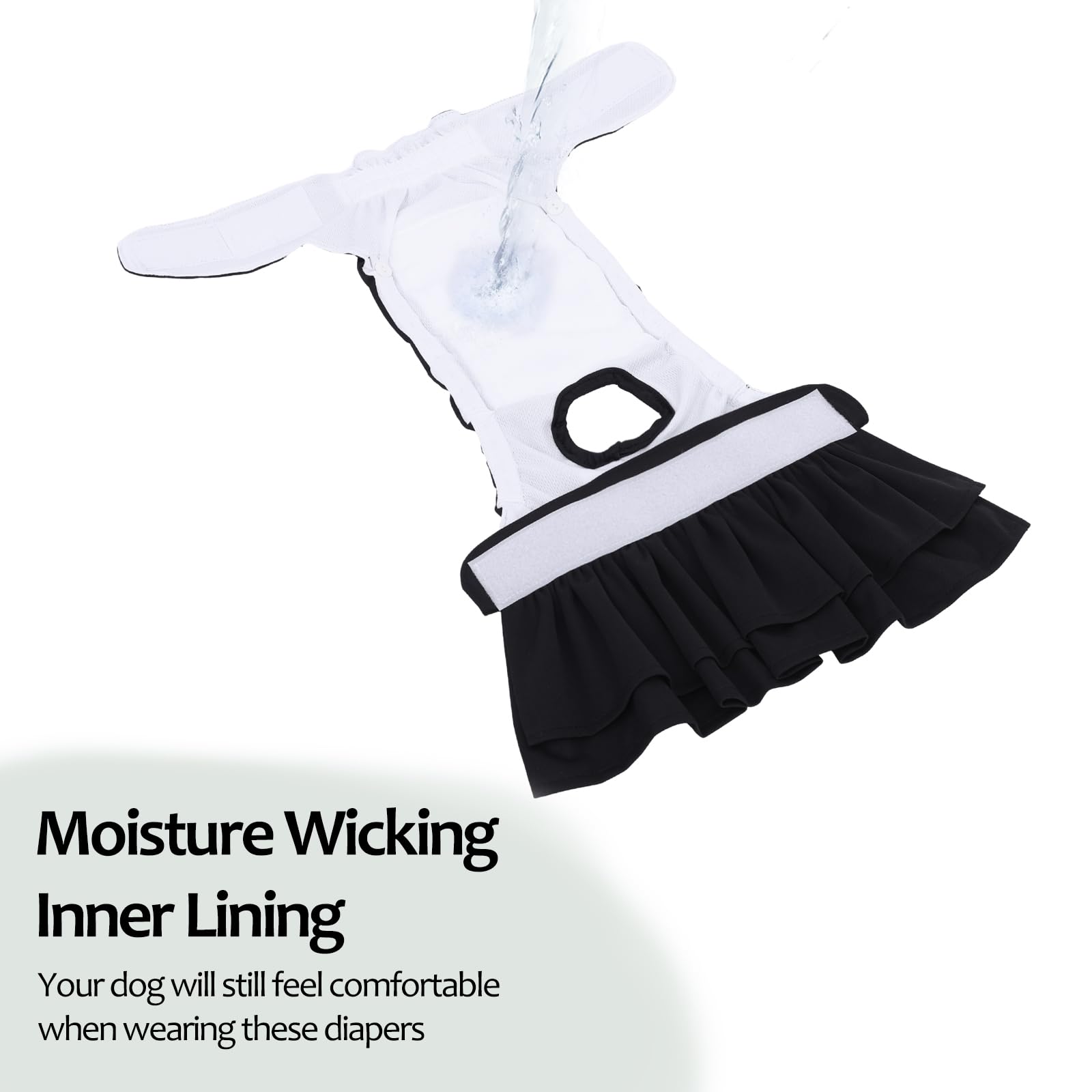 Cutebone Female Dog Diapers With Skirts 3 Pack Reusable Puppy Dresses Pants For Heat Cycle Period Qbd16M