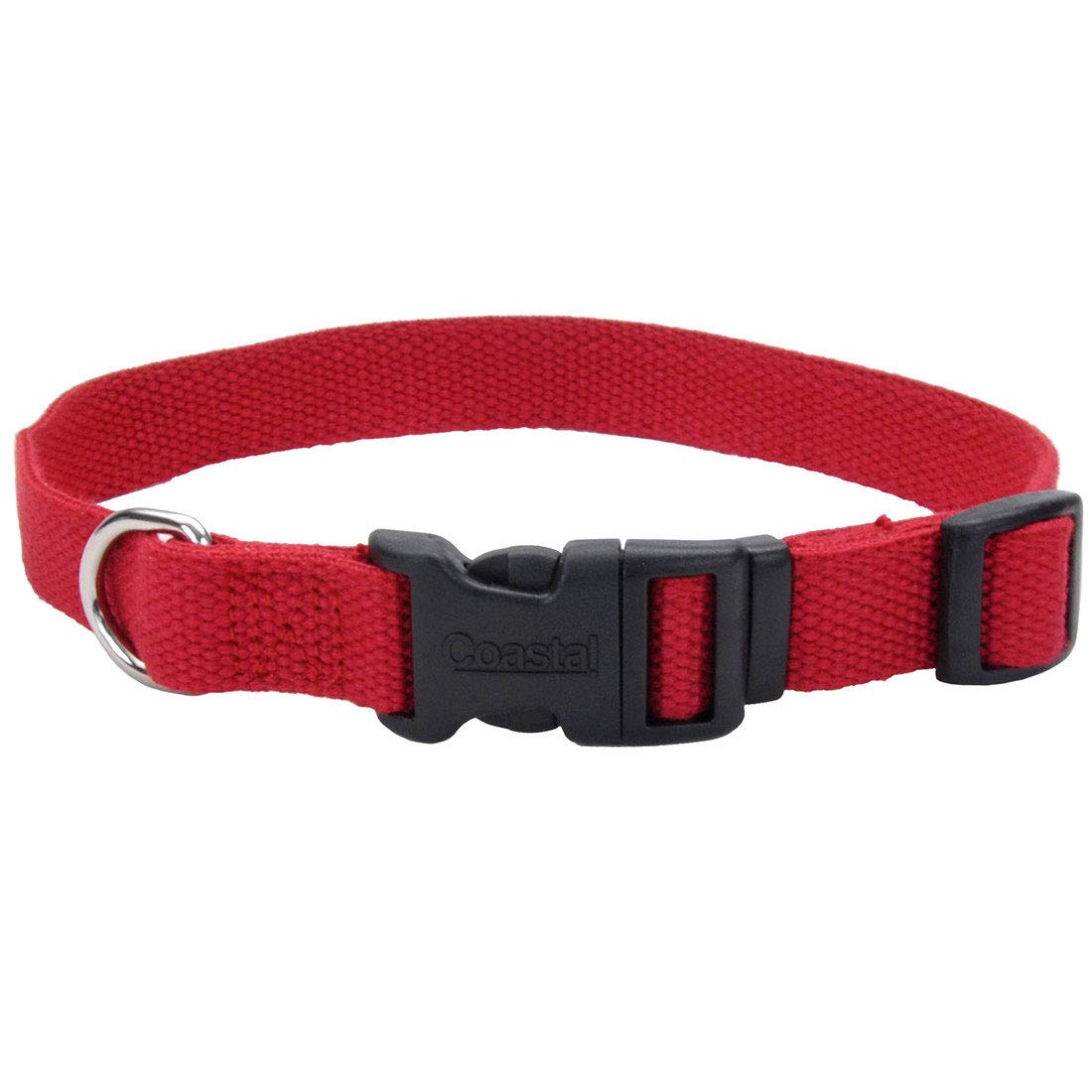 Coastal Pet - New Earth Soy - Adjustable Dog Collar, Cranberry, 3/4' X 12'-18'