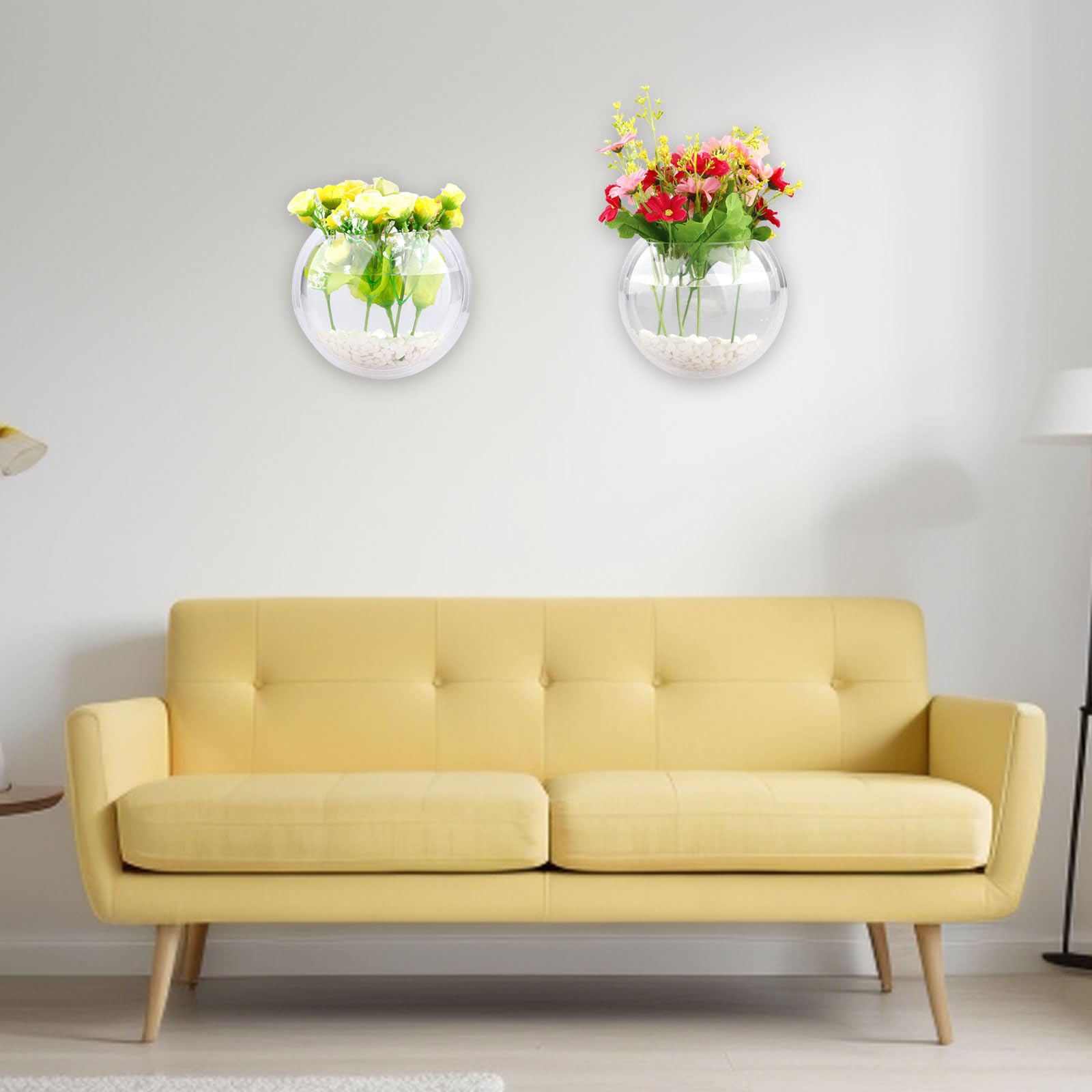 Acjryo 2Pack Wall Hanging Fish Tank,Mounted Fish Bowl Betta Tank Fish Plant Tanks Hanging Fish Bowl Plant Vase Home Decoration Pot