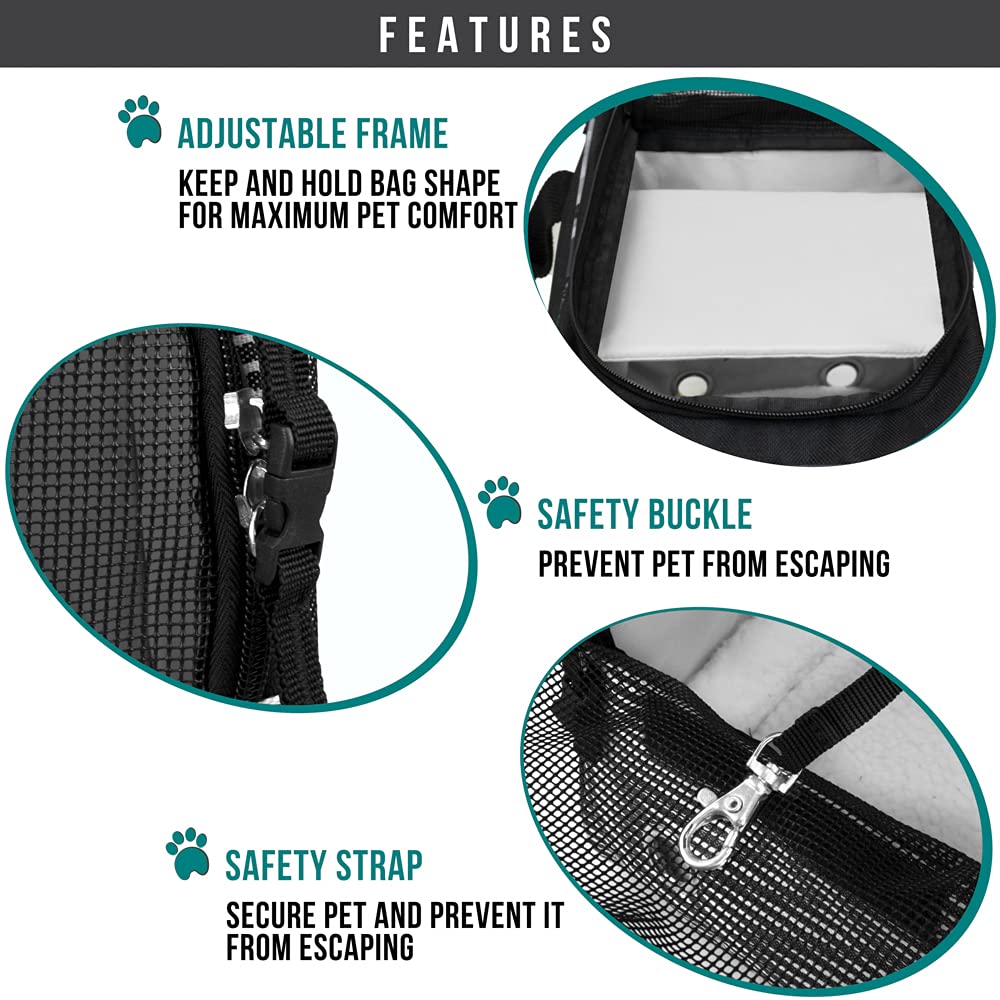 Petami Dog Purse Carrier For Small Dogs, Airline Approved Soft Sided Pet Carrier W/Pockets, Ventilated Dog Carrying Bag Puppy Ca