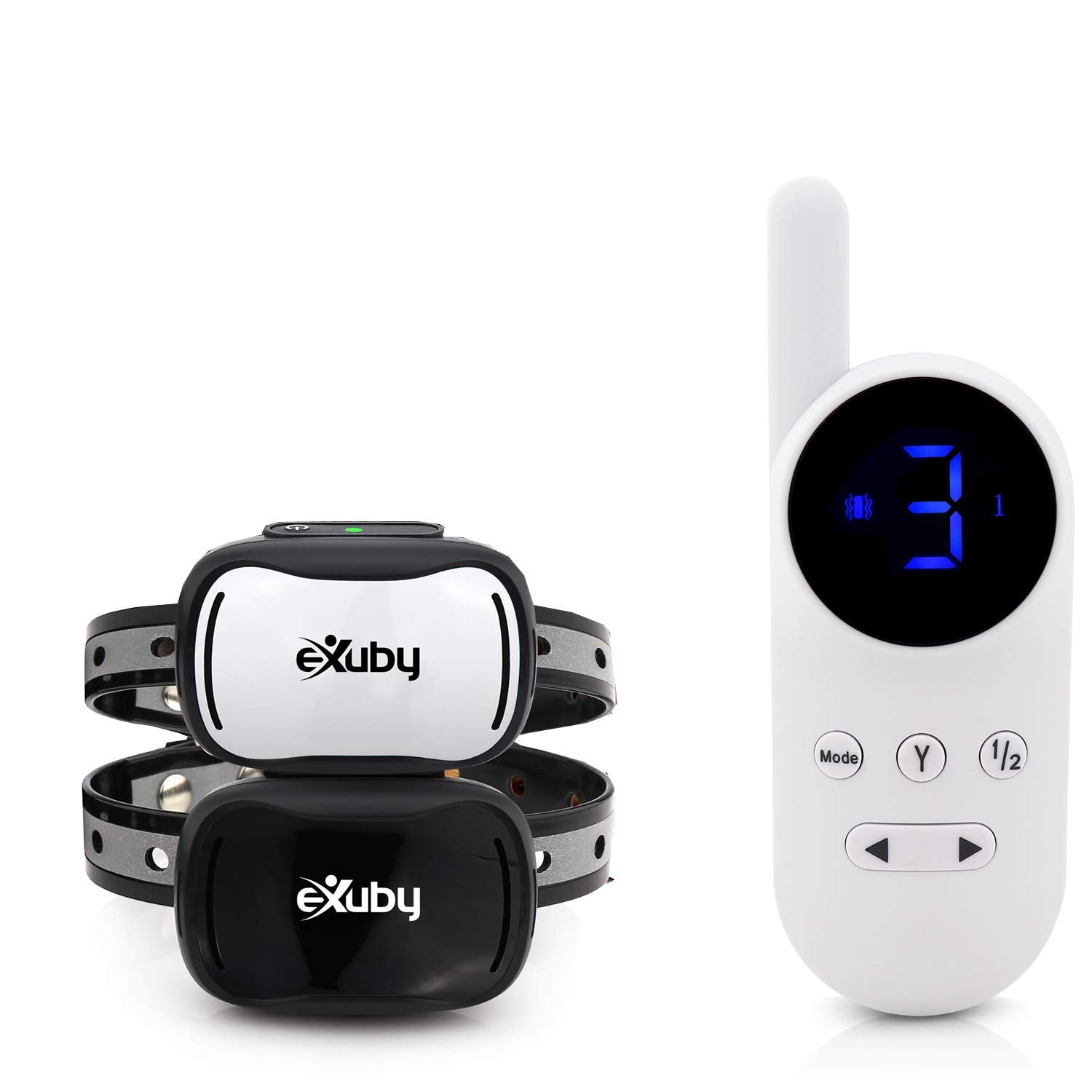 Exuby Tiny Dual Shock Collar - Smallest Collar On The Market - Sound, Vibration, Shock - 9 Intensity Levels - Pocket-Size Remote