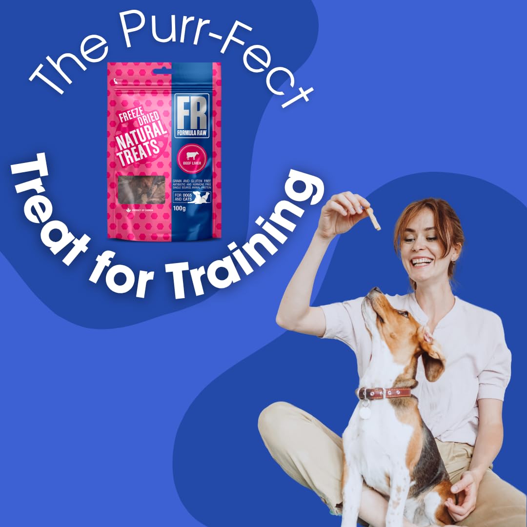 Formula Raw Freeze-Dried Beef Liver Pet Treats - Single Ingredient, High Protein Natural Snack for Dogs and Cats - Grain-Free, A