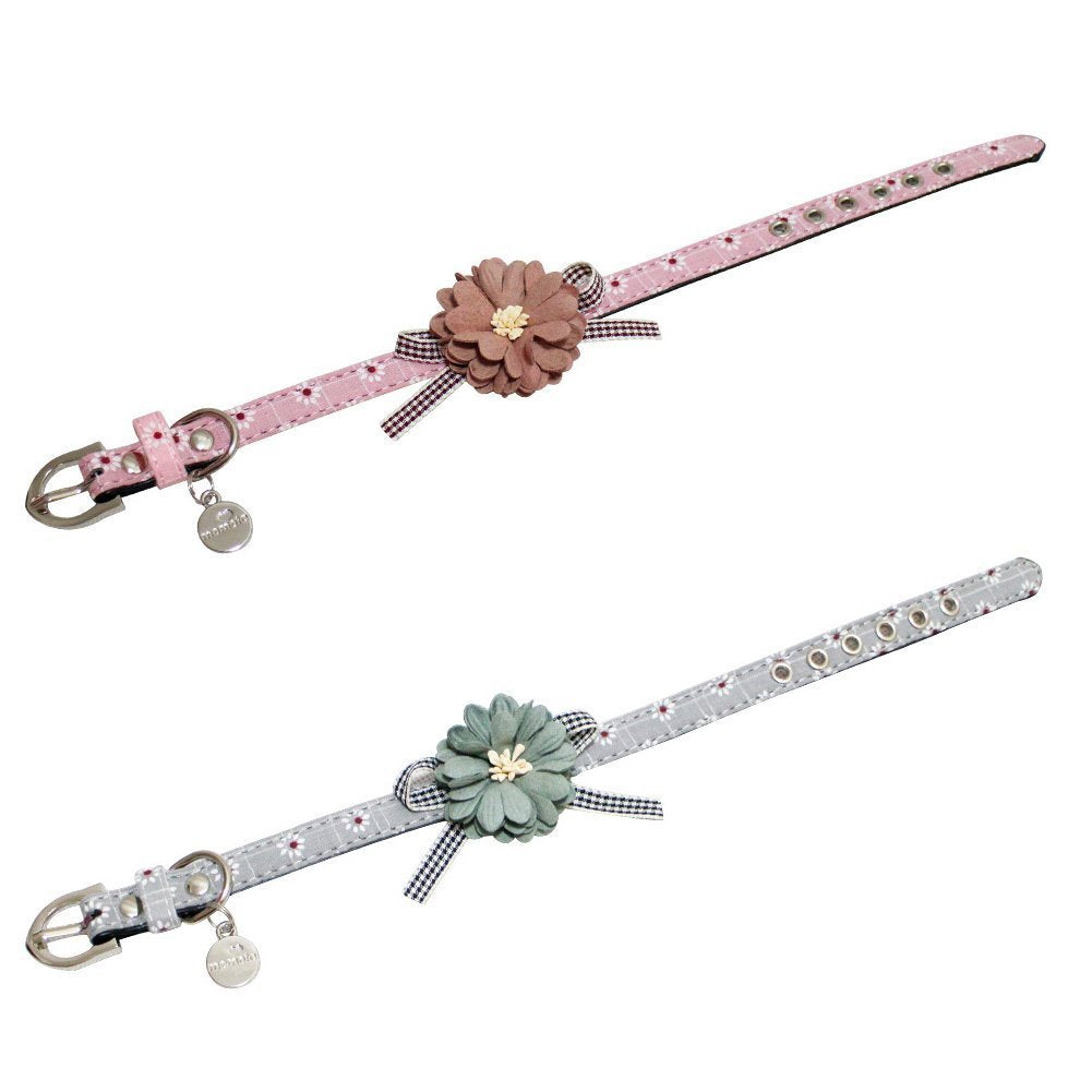 Petfavorites Kitten Puppy Collar - Flower Bow Tie Cat Dog Necklace - Teacup Chihuahua Yorkie Clothes Holiday Costume Outfits Accessories, Adjustable Buckle (Pink, 8.7 To 11-Inch)