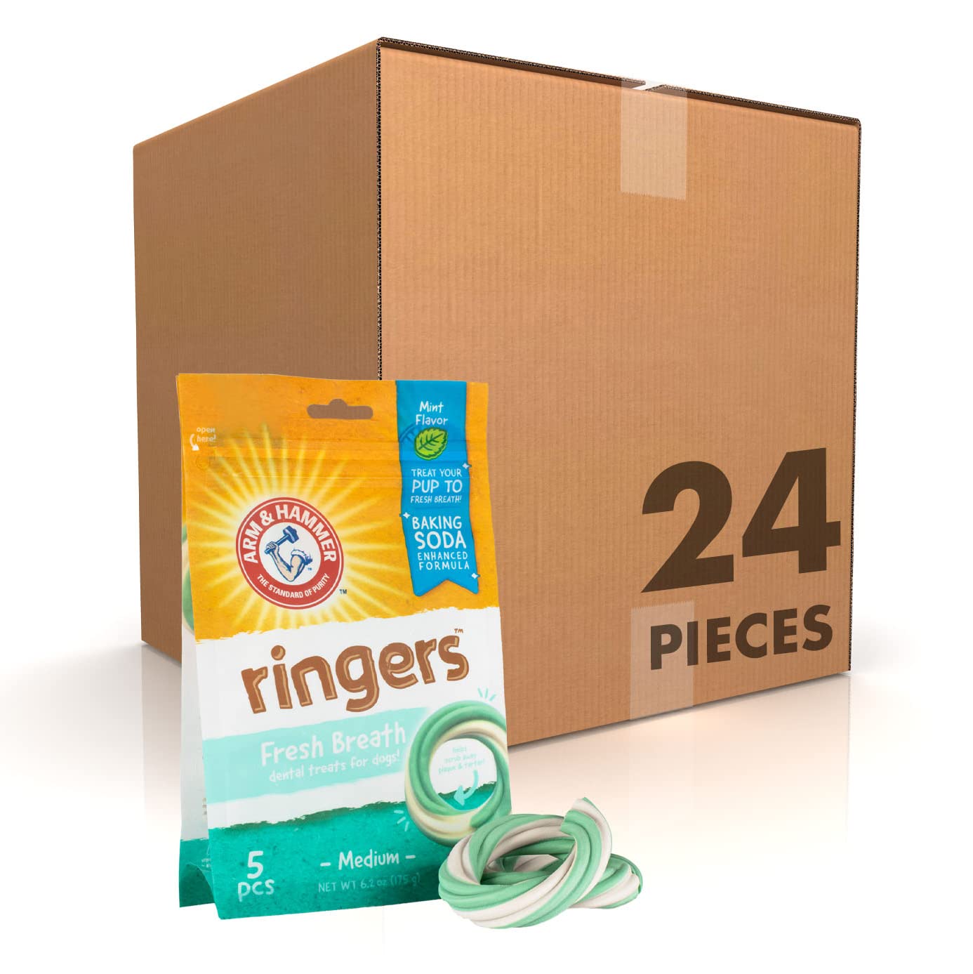 Arm & Hammer for Pets Ringers Dental Treats for Dogs Dog Dental Chews Fight Bad Dog Breath, Plaque & Tartar Without Brushing Fre