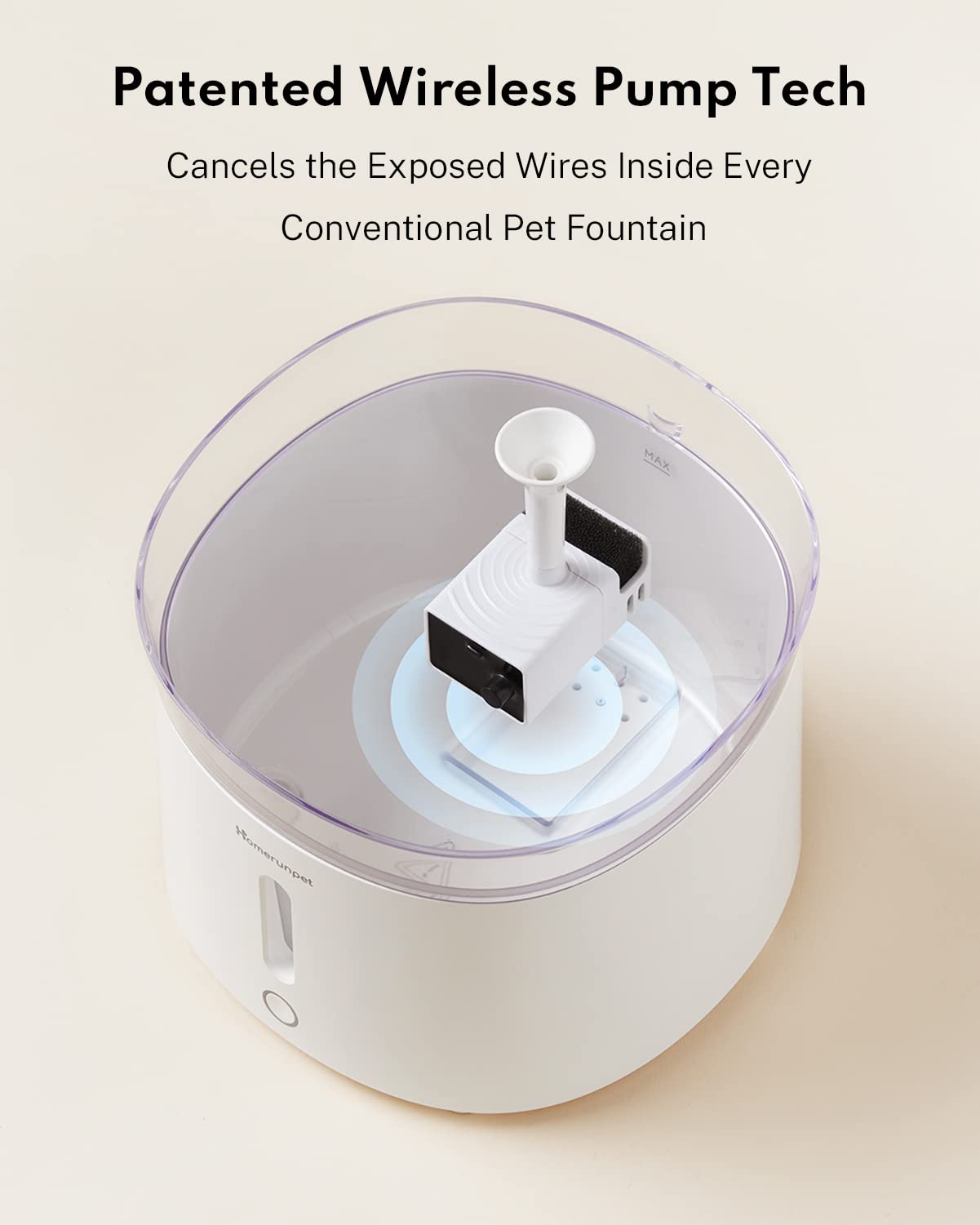 Homerunpet Cat Water Fountain Wireless Pump 3Rd Compatible With Model Wf20&Cf20