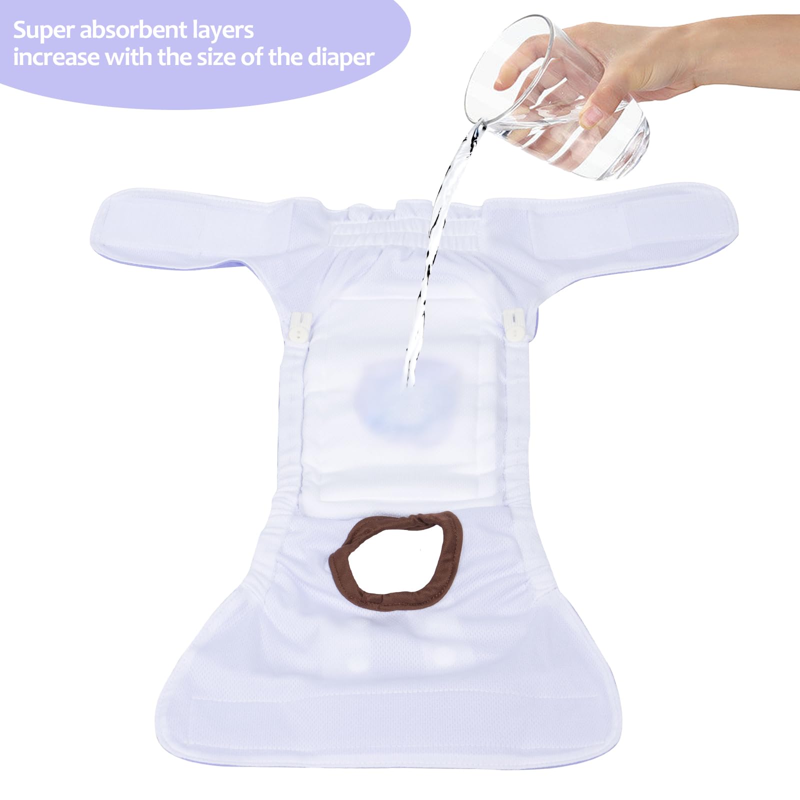 Cutebone Dog Diapers Female 3 Pack Reusable Doggy Diapers With One Suspender For Small Medium Large Dog Period Bdd01M