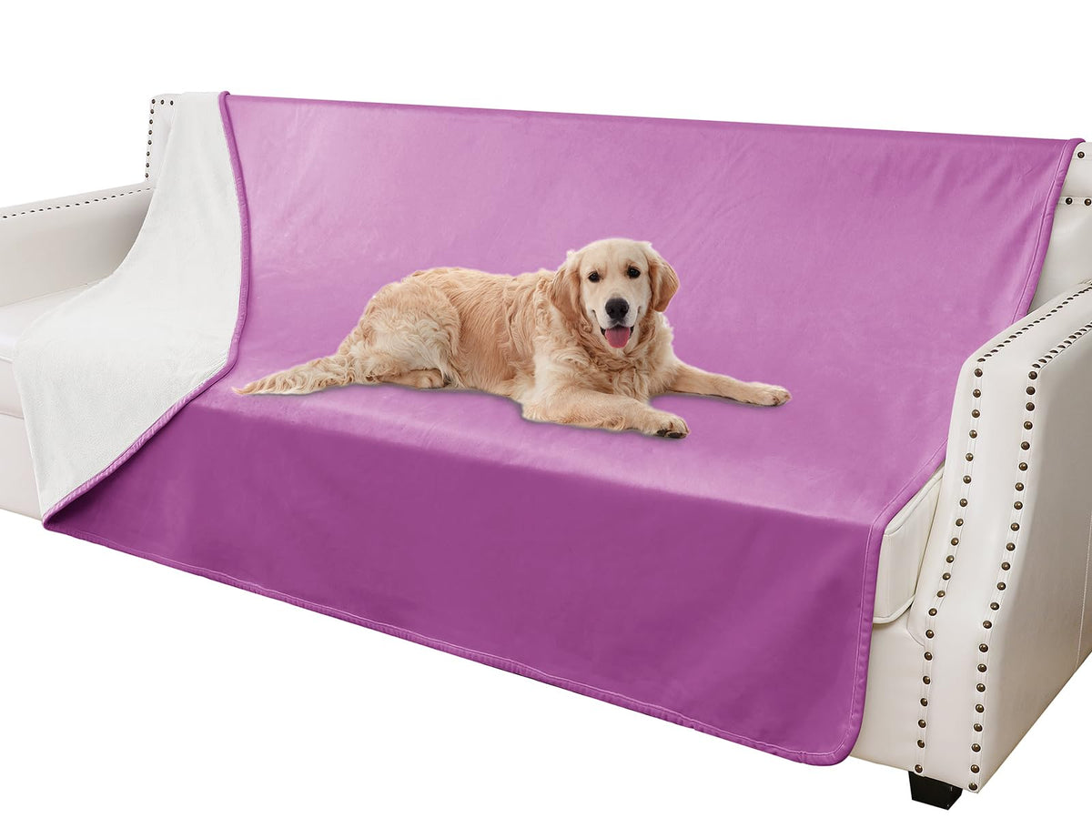 Waterproof Dog Blankets, Washable Pee Proof Pet Blanket For Couch, Soft Reversible Puppy Throw Furniture Protector Cover For Bed