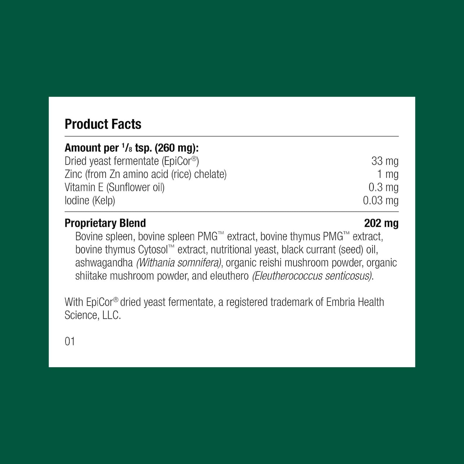 Standard Process Canine Immune Support Supplement - 30g Powder for Dogs with Zinc & Kelp - Aids Overall Health & Wellness