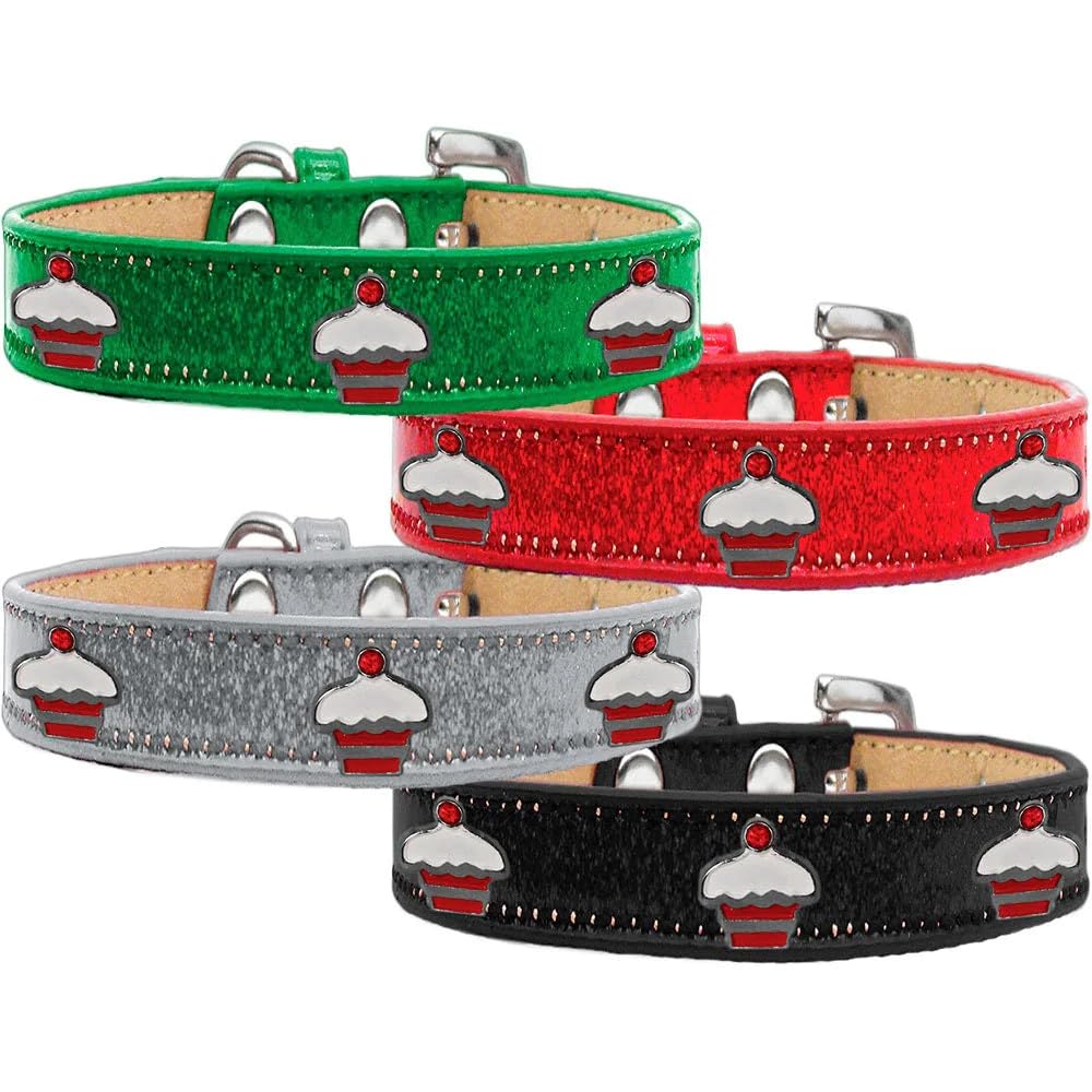 Christmas Dog, Puppy & Pet Widget Ice Cream Collar, Red Cupcake Red 16