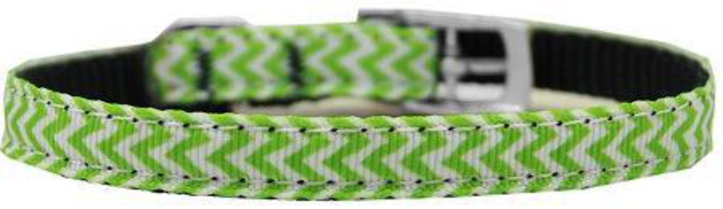 Mirage Pet Products Chevrons Nylon Dog Collar with Classic Buckle, Size 14, Black
