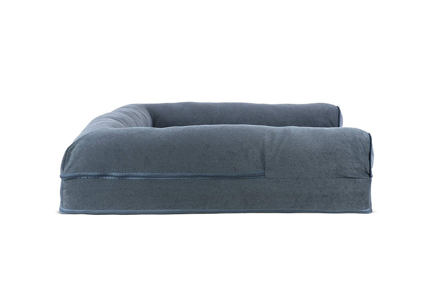 Furhaven Cooling Gel Dog Bed for Large Dogs w/ Removable Bolsters & Washable Cover, For Dogs Up to 95 lbs - Sherpa & Chenille So