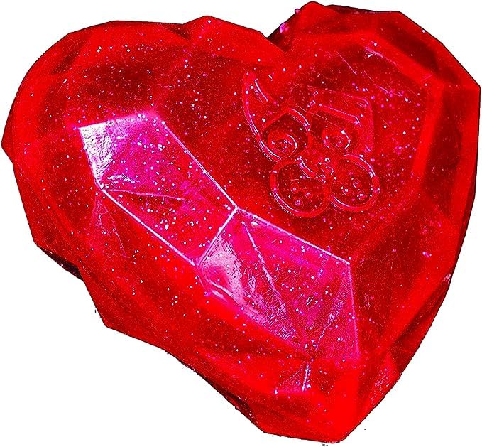 Spunky Pup Squeaky Gems Heart Dog Toy - Fun Squeak, Crazy Bounce, Non-Toxic Rubber, Dishwasher Safe, Red, 1 Count for Small to Medium Breeds