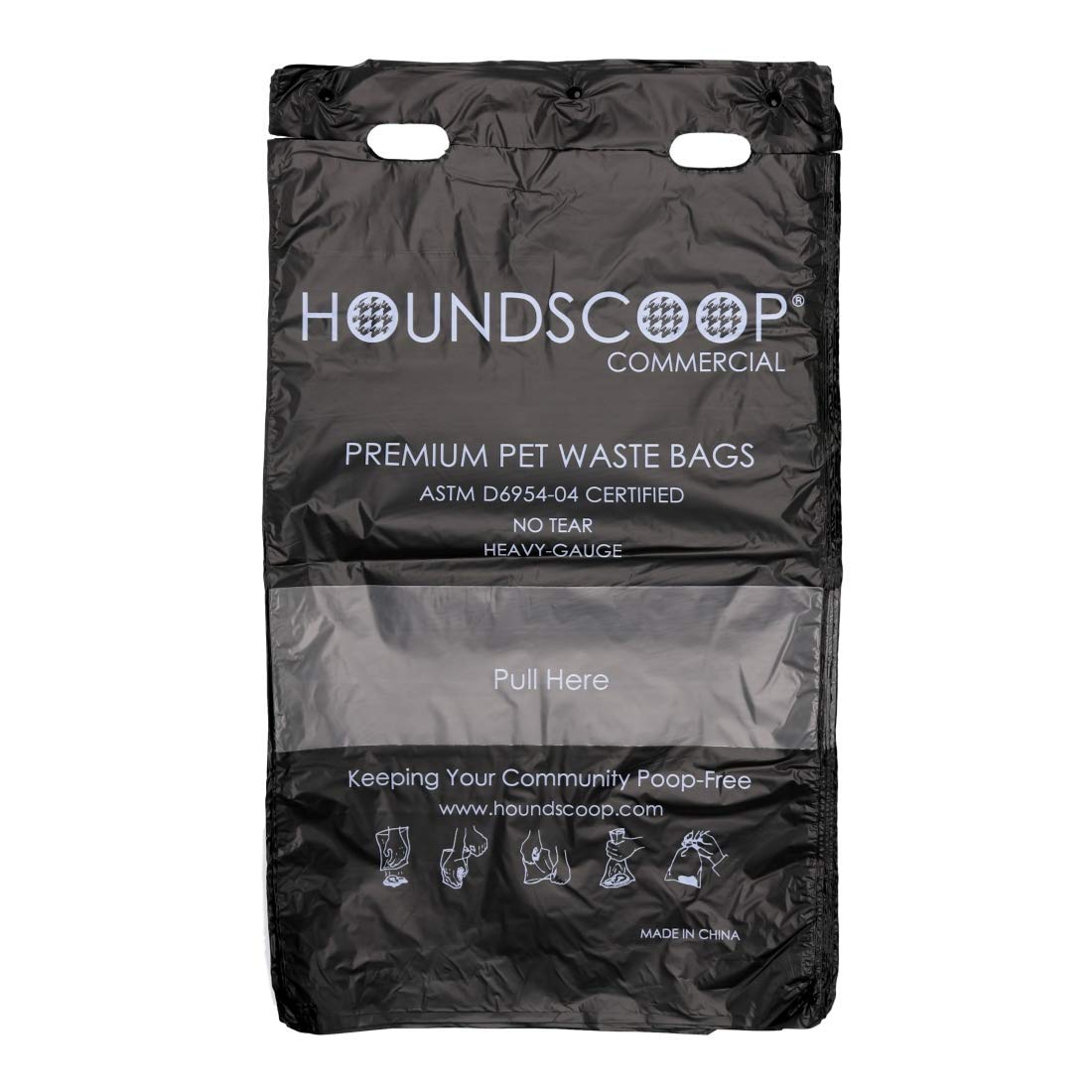 Houndscoop 800 Count Pull-Strap Header Pet Waste Bags, 8 Header Packs Of 100 Bags, Dog Waste Station Bags For Hoa, Residential, Xl And Strong, Easy Single Pull For Poop Station Dispensers