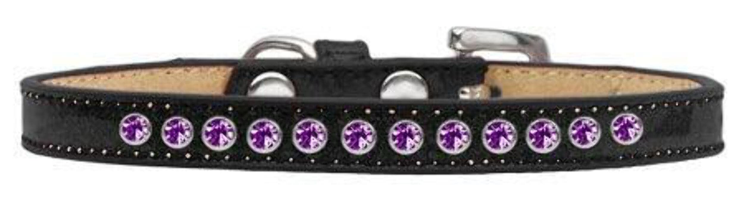 Dog, Puppy and Pet Ice Cream Collar, "Purple Crystal Rimsets" Black 14