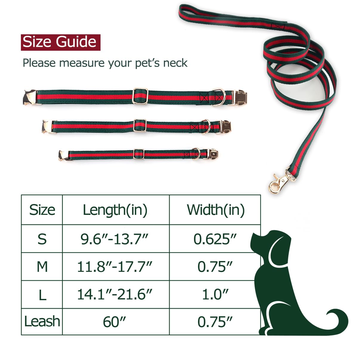 Stylish and Elegant Dog Collar,Adjustable Metal Belt Buckle, Durable High Density Fabric for Comfortable Pet Dog Collar and Dog