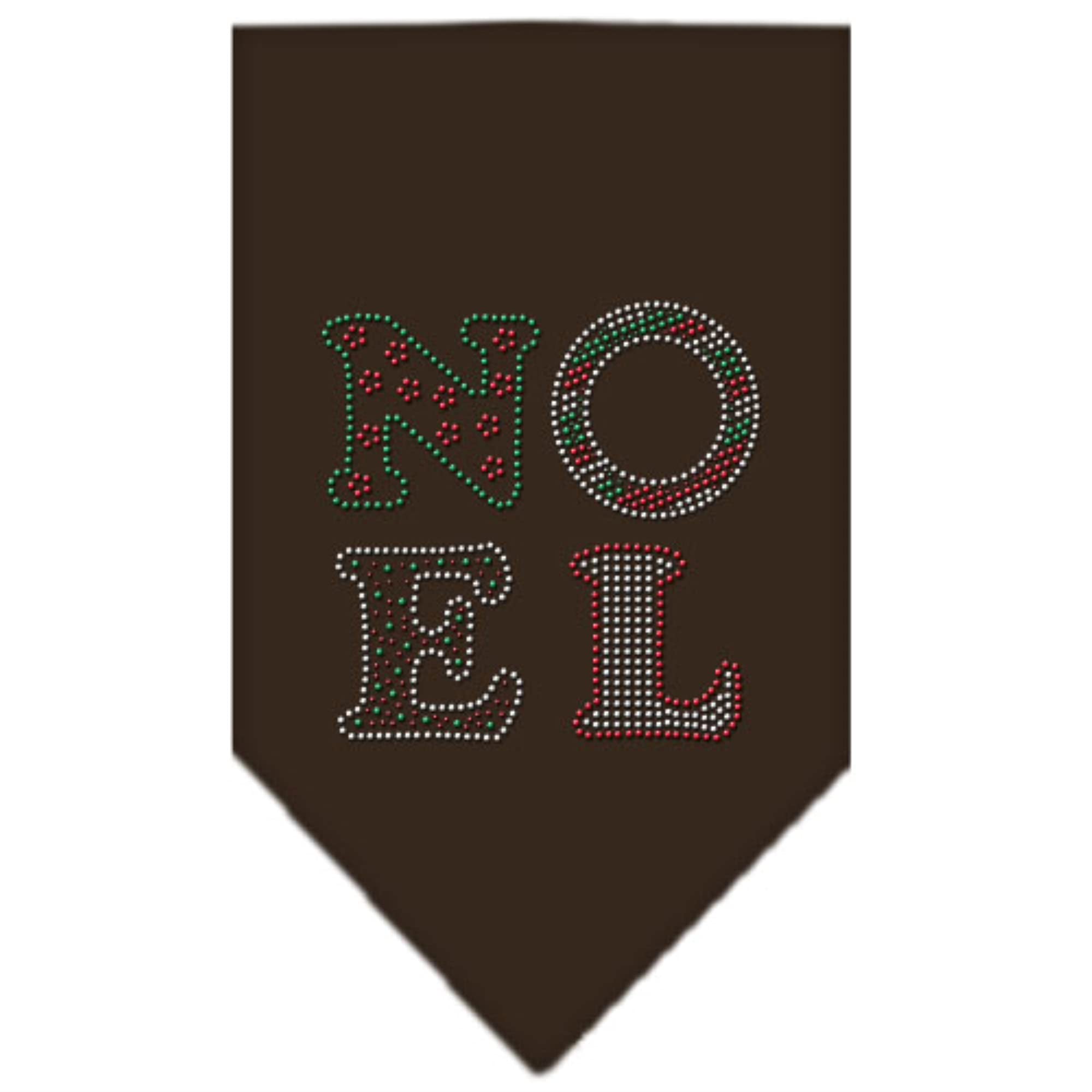 Mirage Pet Products 67-92 LGBR Noel Rhinestone Brown Print Bandana, Large