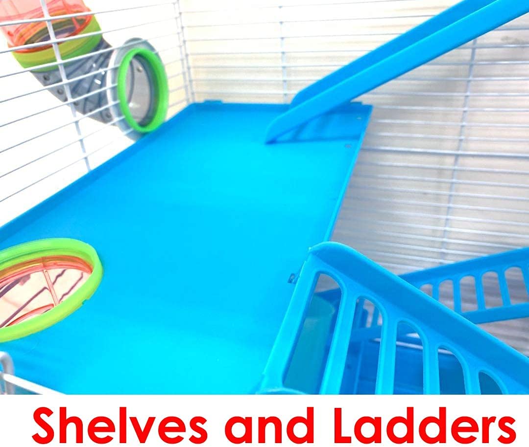 2-Levels Hamster Habitat Home House Rodent Gerbil Mice Rats Animals Critters Cage Expansible And Customizable With Hide House Ru