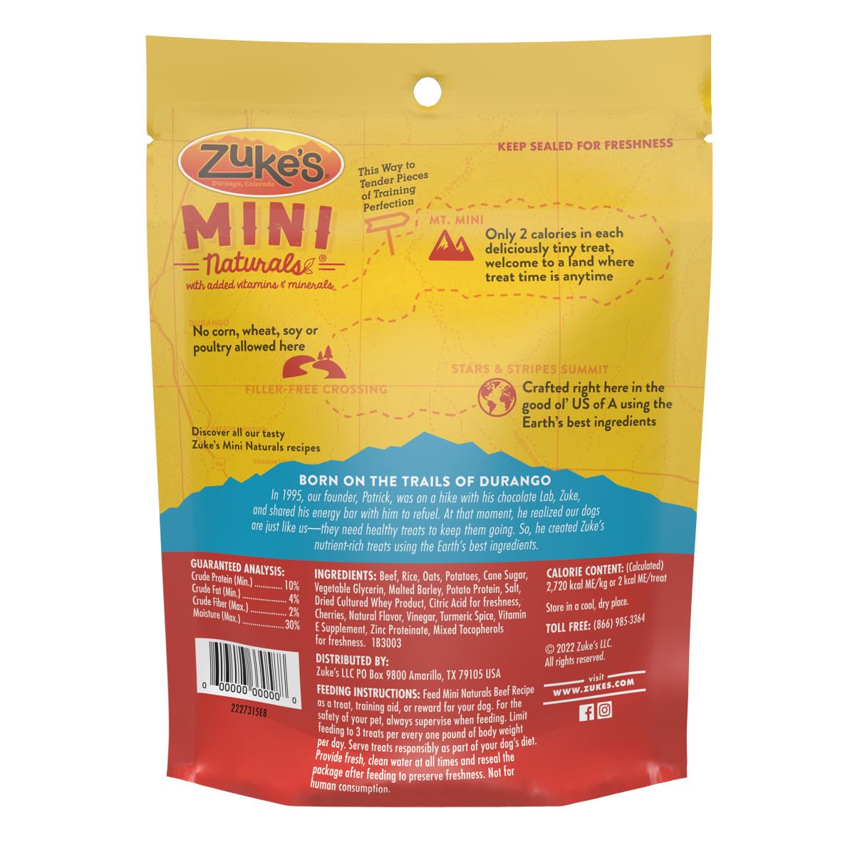 Zukes Mini Naturals Soft And Chewy Dog Treats For Training Pouch, Natural Treat Bites With Beef Recipe - 6 oz. Bag