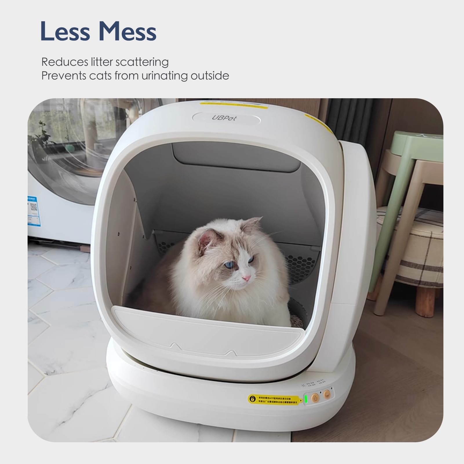 Sarosora Elevated Entrance Fence For Meowant/Osoeri Self-Cleaning Cat Litter Box (For Model :Mw-Sc02), Increased Threshold, Effe