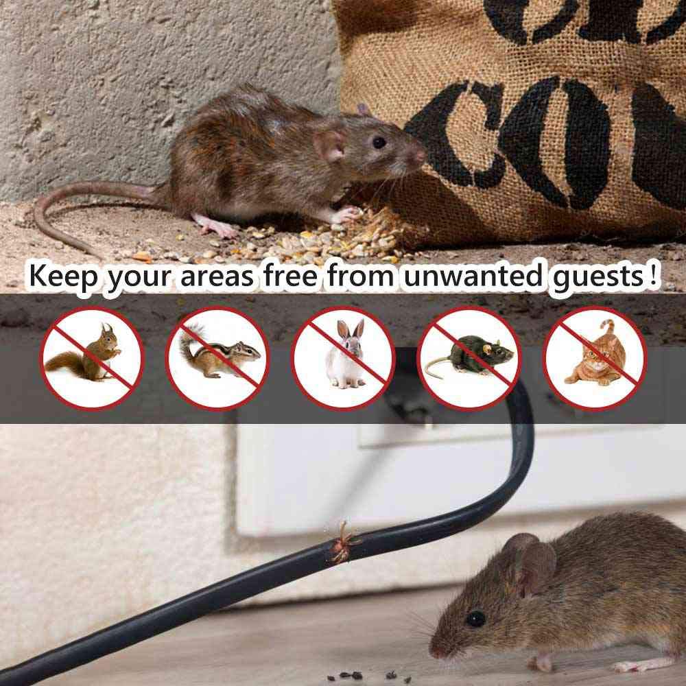 Angveirt Ultrasonic Mice Repellent - Battery Operated, Indoor Pest Control, 2 Count, Black, Plastic