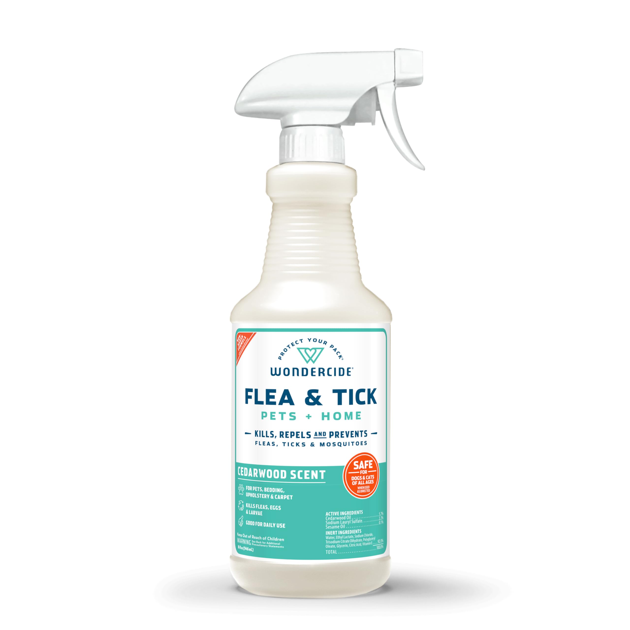 Wondercide - Flea, Tick & Mosquito Spray for Dogs, Cats, and Home - Tick Killer, Control, Prevention, Treatment - with Natural E