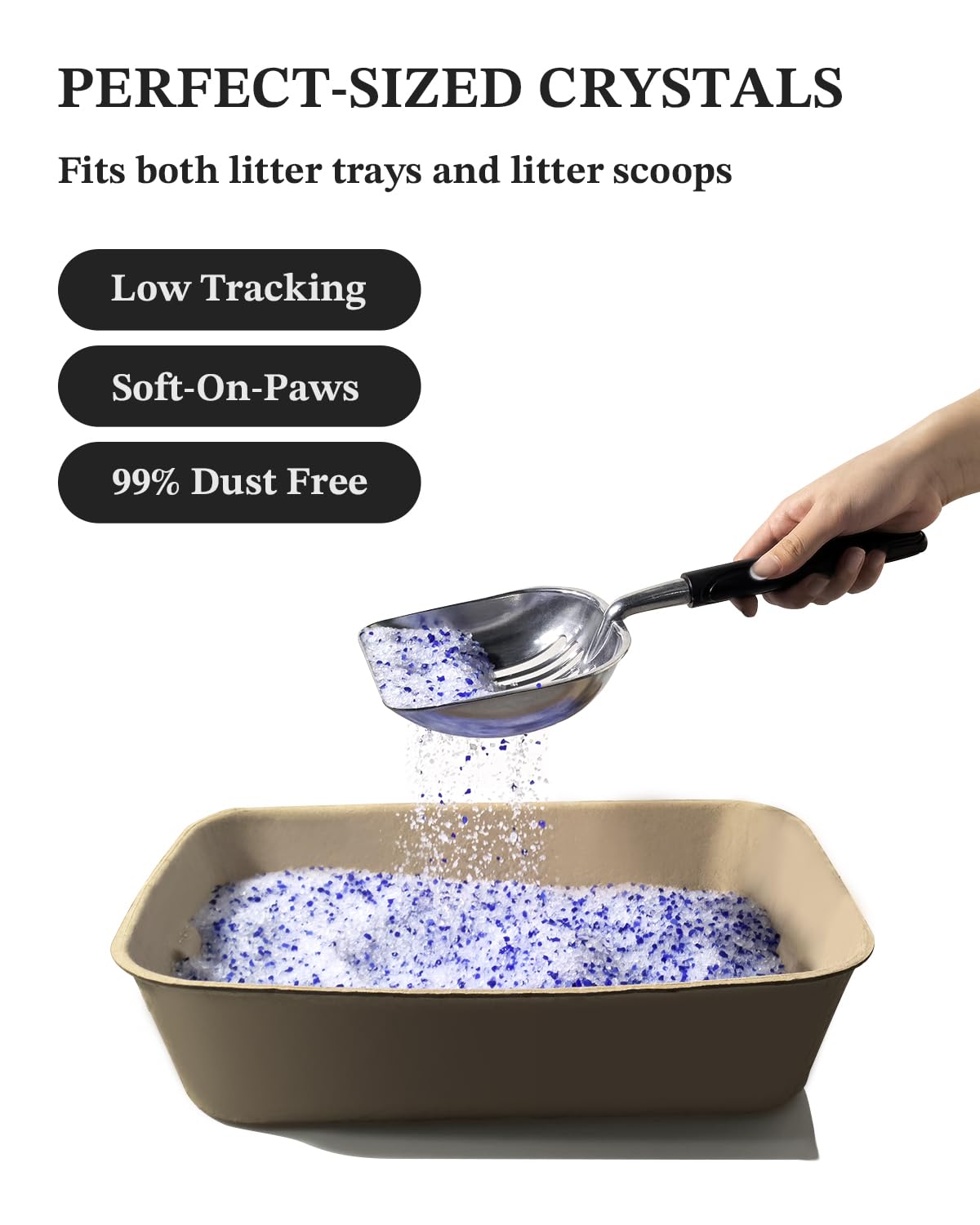 Lmjp Crystal Cat Litter With Powerful Odor Control, Non-Clumping, Lasts Up To 4 Months, 17.2Lb, Rapid Water Absorption, Unscente