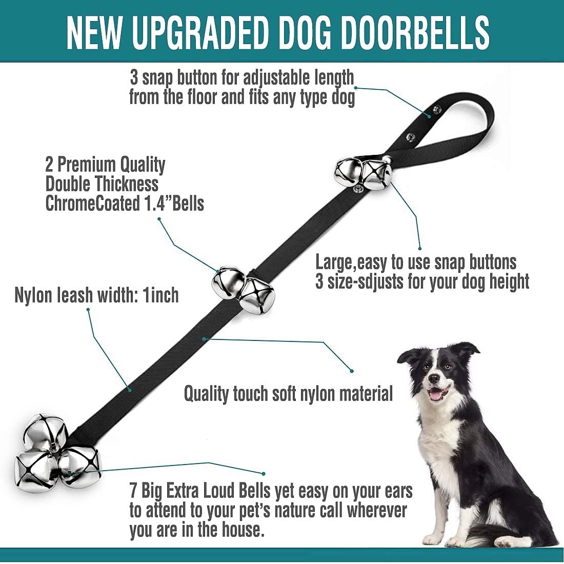 Bluetree 2 Pack Dog Doorbells Premium Quality Training Potty Adjustable Potty Training Your Puppy The Easy Way - 7 Extra Large L