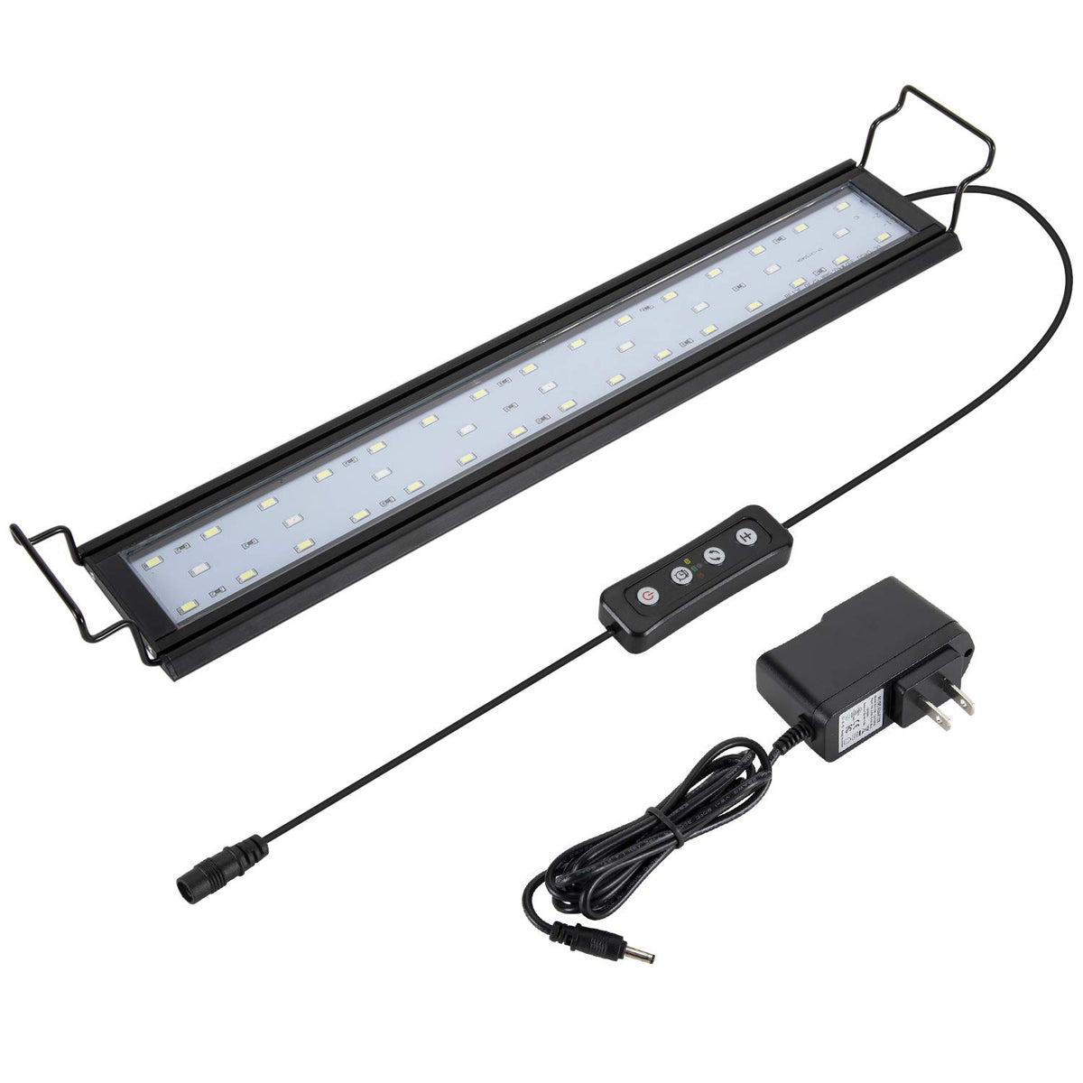 Hygger 14W Full Spectrum Aquarium Light With Aluminum Alloy Shell Extendable Brackets, White Blue Red Leds, External Controller,