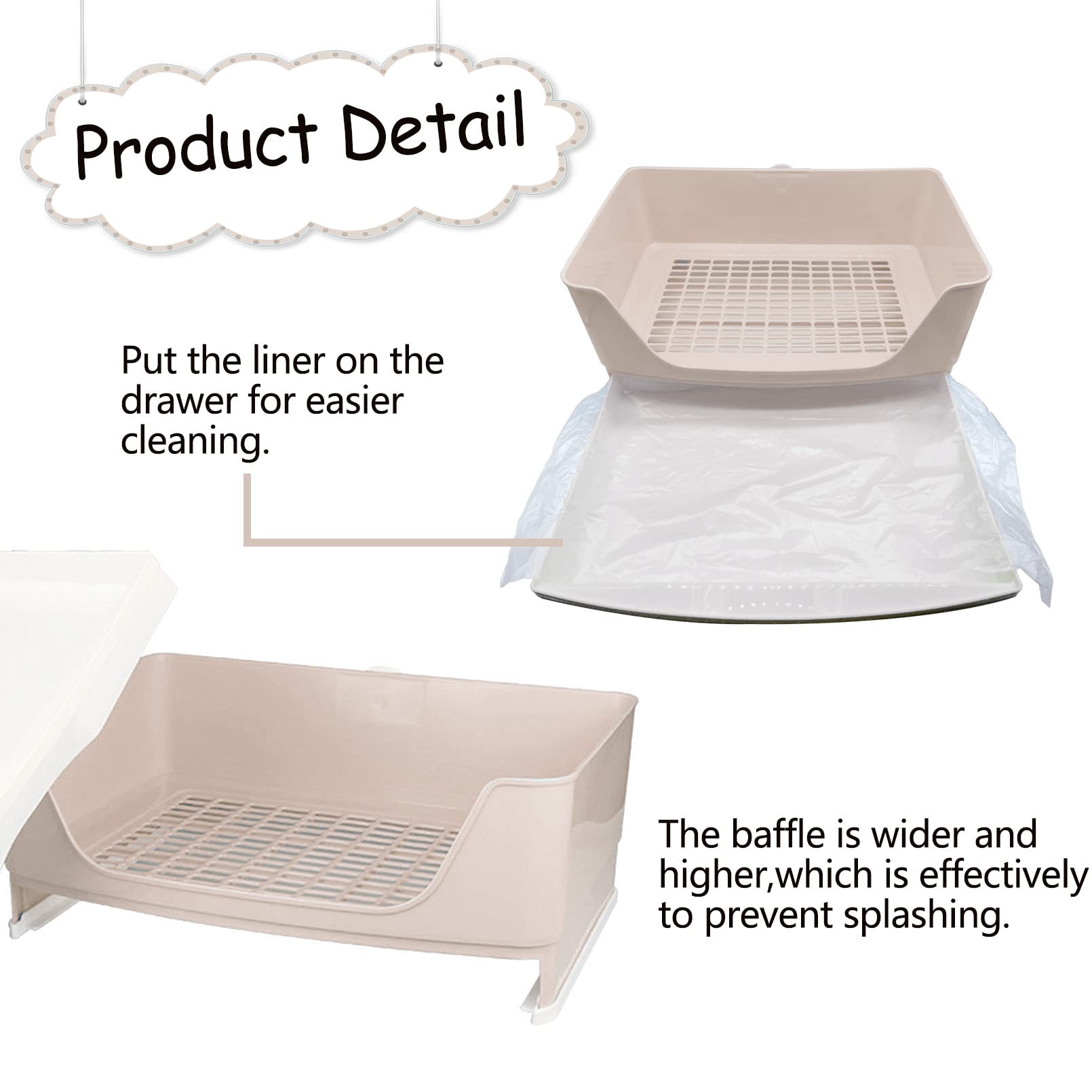 Tfwadmx Large Rabbit Litter Box Bunny Corner Toilet Potty Trainer With Drawer Bigger Pet Pan For Adult Guinea Pigs Chinchilla Ha