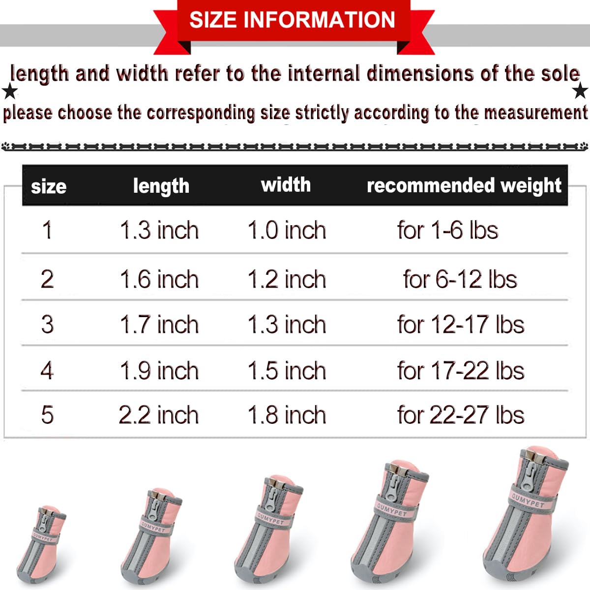 Qumy Dog Shoes For Small Dogs, Puppy Dog Boots & Paw Protectors For Winter Snowy Day, Summer Hot Pavement, Waterproof In Rainy W