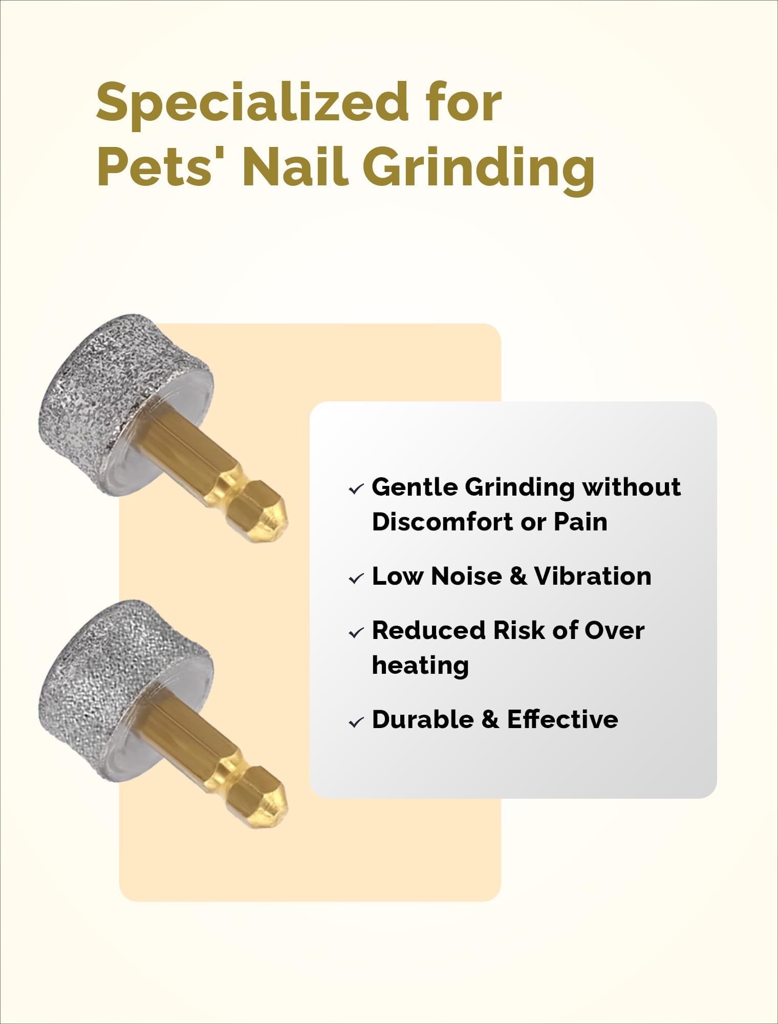 Dog Nail Grinder Replacement Heads 4Pcs- 2*Hard 40# & 2*Regular 80# For Small Medium & Large Dogs Safe Painless And Professional