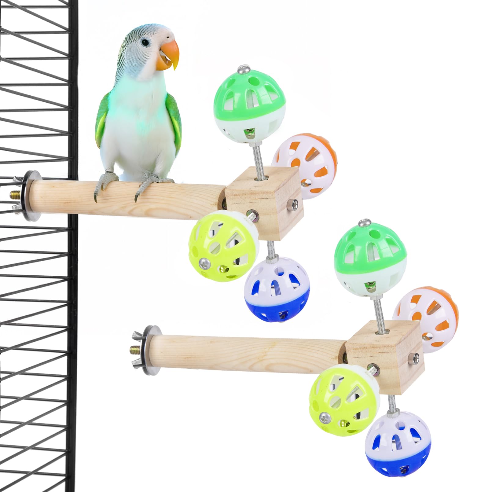 Bird Stand Perch Toy With Rotating Balls, Bird Toys For Parakeets, Ideal For Parakeets, Cockatiels & Lovebirds (Not For Too Smal