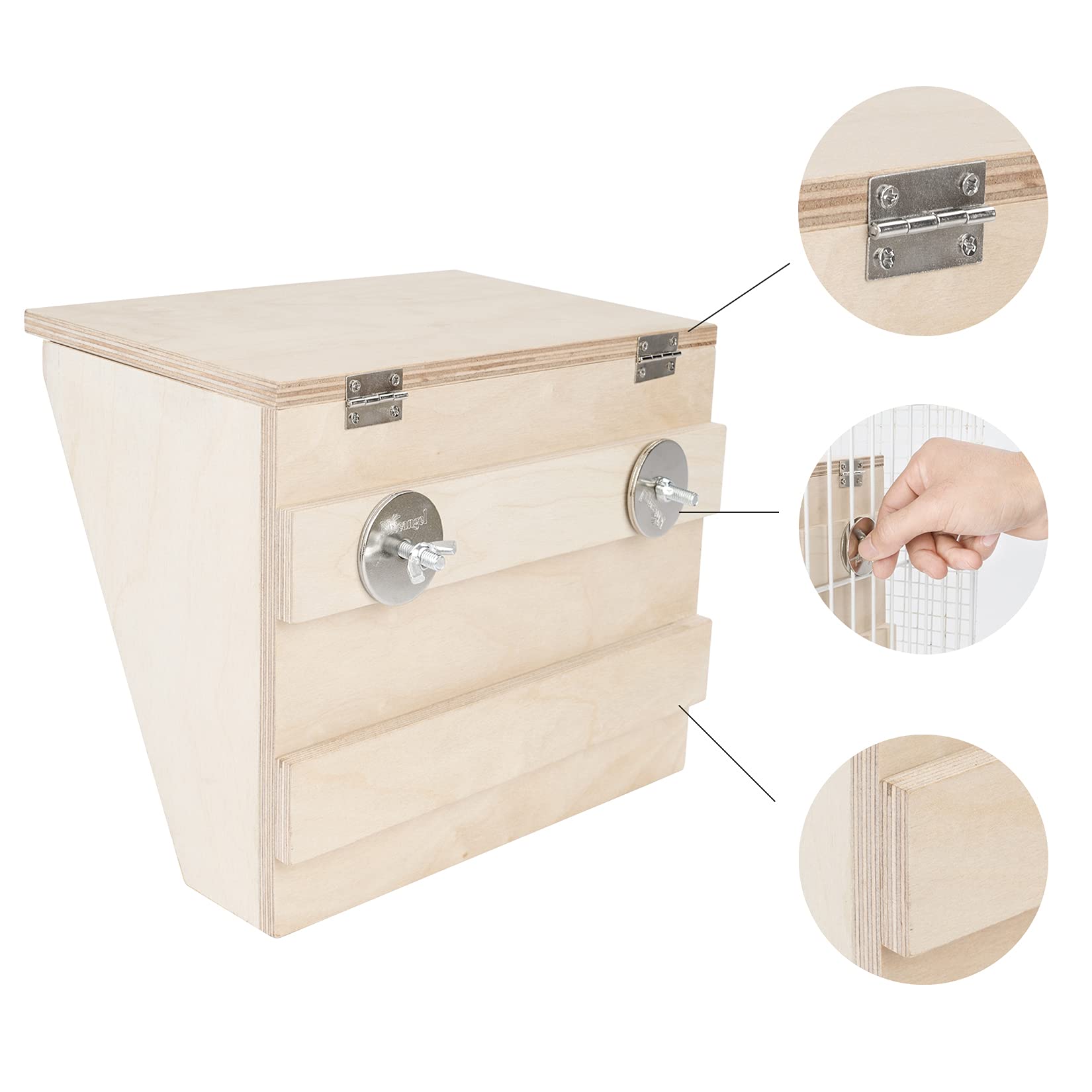 Niteangel Pet Wooden Hay Manger With Seat, Large Size, 9-7/8'' X 6-3/4'' X 8'' (Plywood)