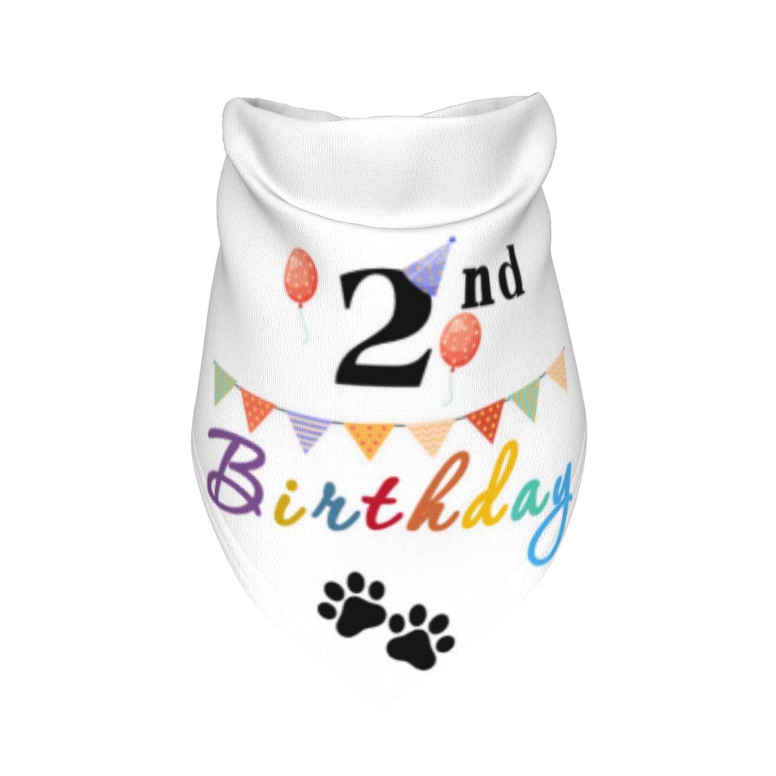 It'S My 2Nd Birthday Colorful Balloons Dog Bandana Scarf Triangle Bibs Pet Accessories Cat Kerchief