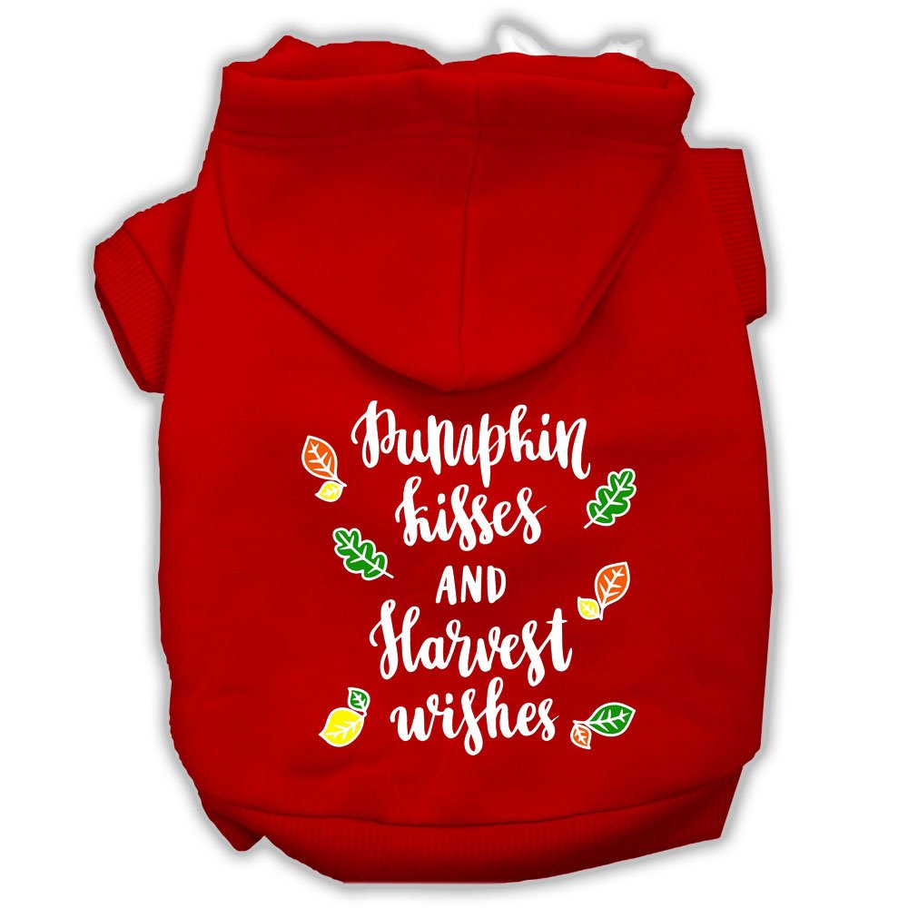 Pumpkin Kisses Screenprint Dog Hoodie Red Xl 16