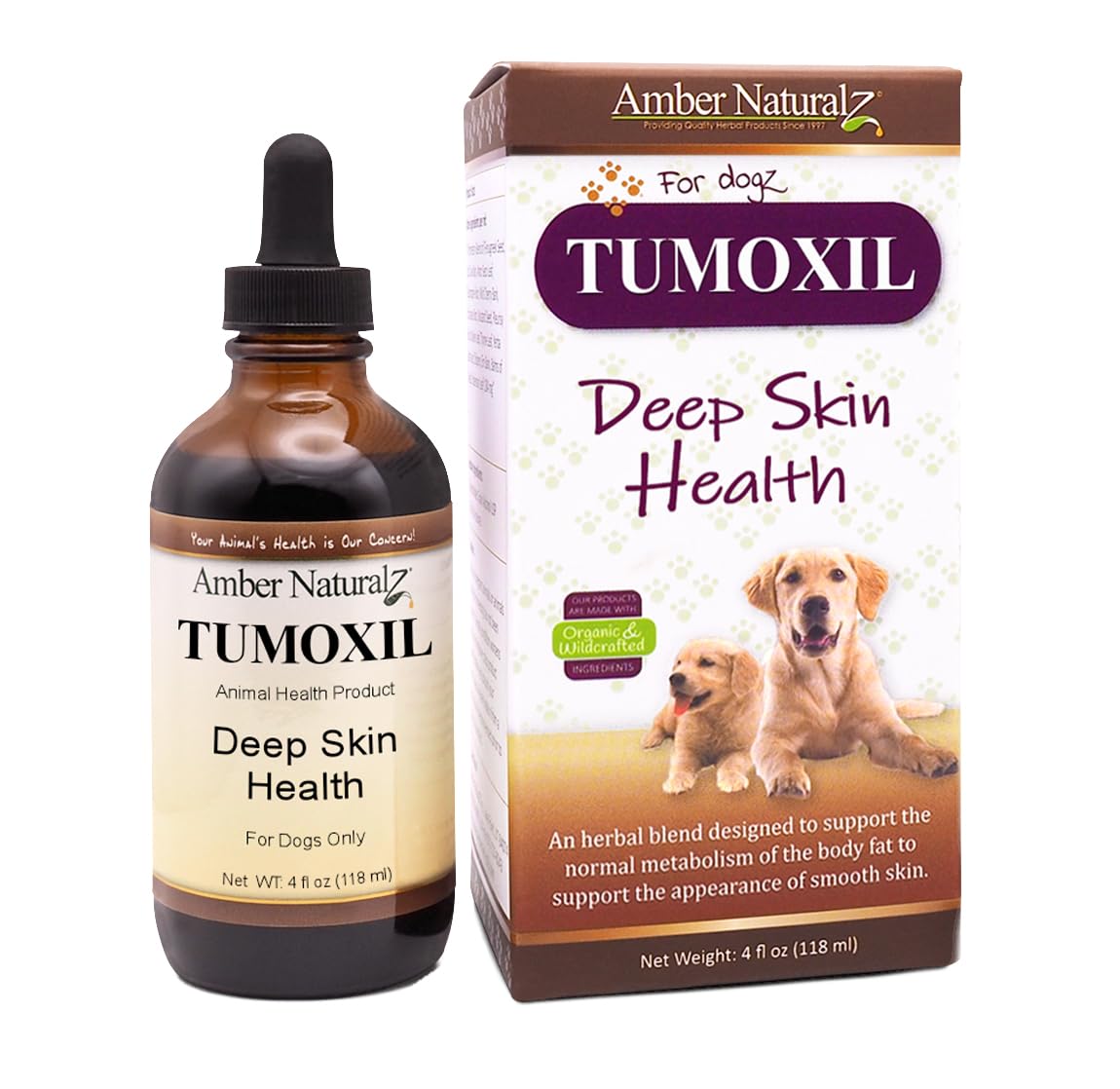 Amber NaturalZ Tumoxil Deep Skin Health Herbal Supplement for Dogs and Puppies | Canine Herbal Supplement for Skin and Metabolis