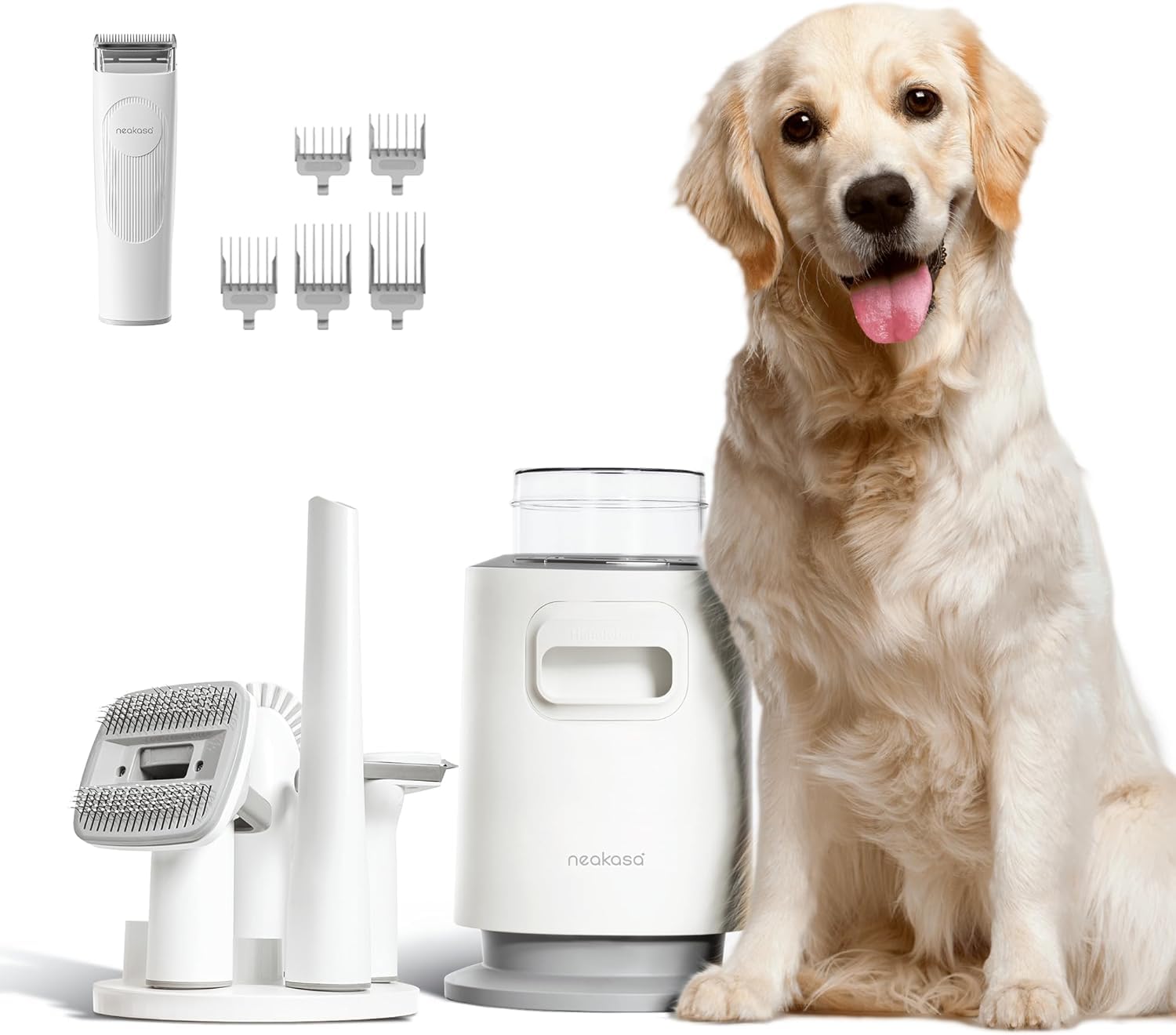 Neakasa By Neabot P0 Pro Dog Grooming Vacuum For Shedding, 6.6Lbs Lightweight Portable Dog Grooming Kit, Low Noise Dog Clippers, Pet Hair Remover For Dogs Cats