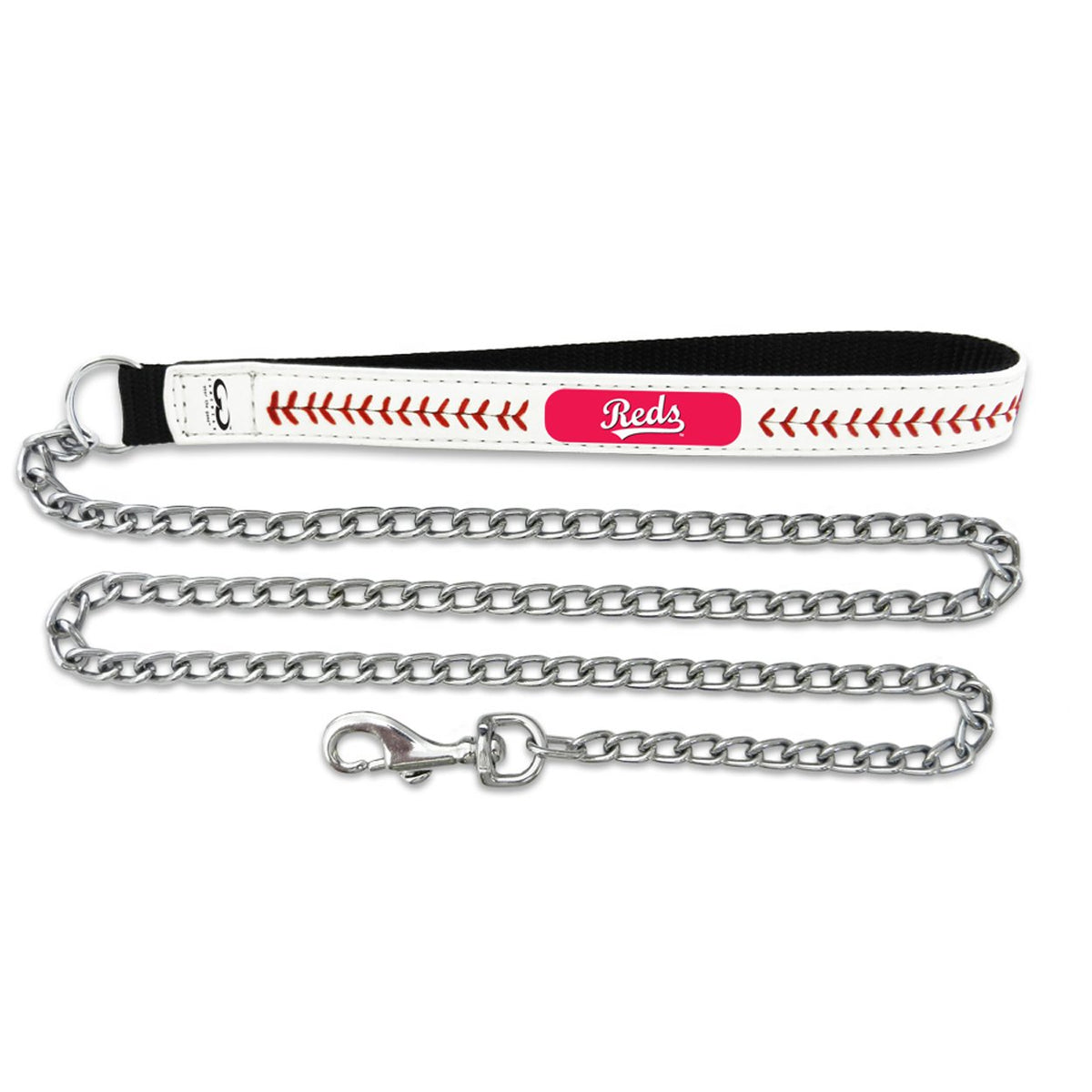 Mlb Cincinnati Reds Baseball Leather Chain Leash, 2.5 Mm