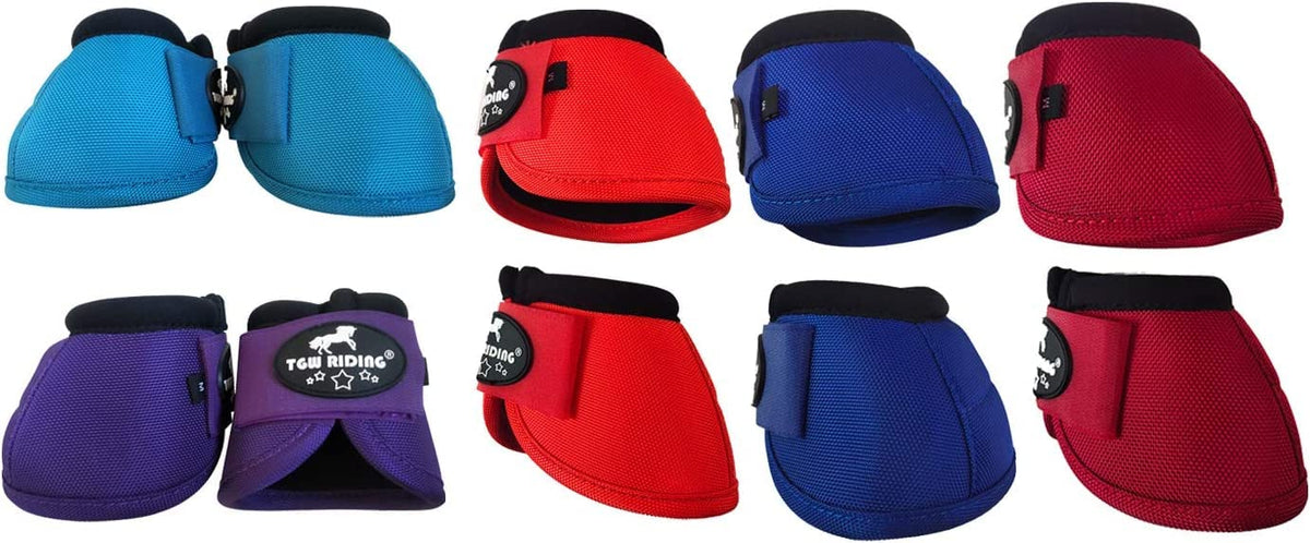 Tgw Riding 2520D Horse Bell Boots No-Turn Horse Bell Boots, Equine Ballistic Hoof Overreach Bell Boot, Pair (Wine, S)