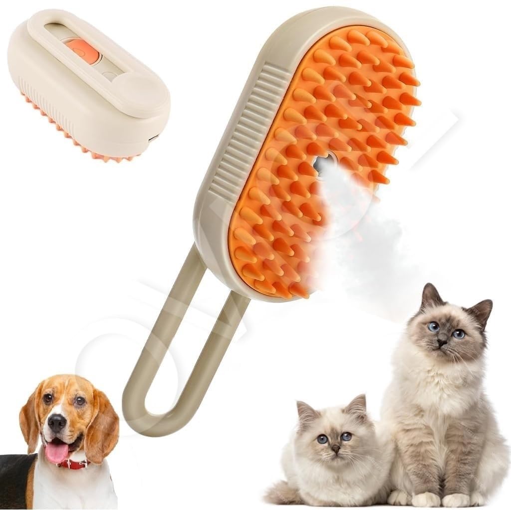 Oviol Steam Brush For Dog Cat Steam Brush 3 In 1 Water Brush For Dogs Silicone Massage Dog Comb Electric Multifunctional Water B