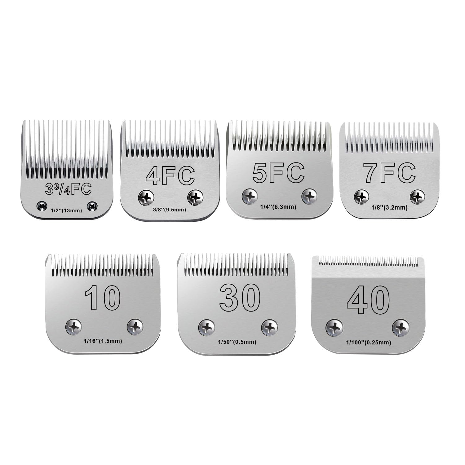 7Pcs Dog Grooming Blades Compatible With Andis Dog Clippers,Dog Clipper Blades Compatible With Oster A5,Wahl Km10 Dog Clippers F