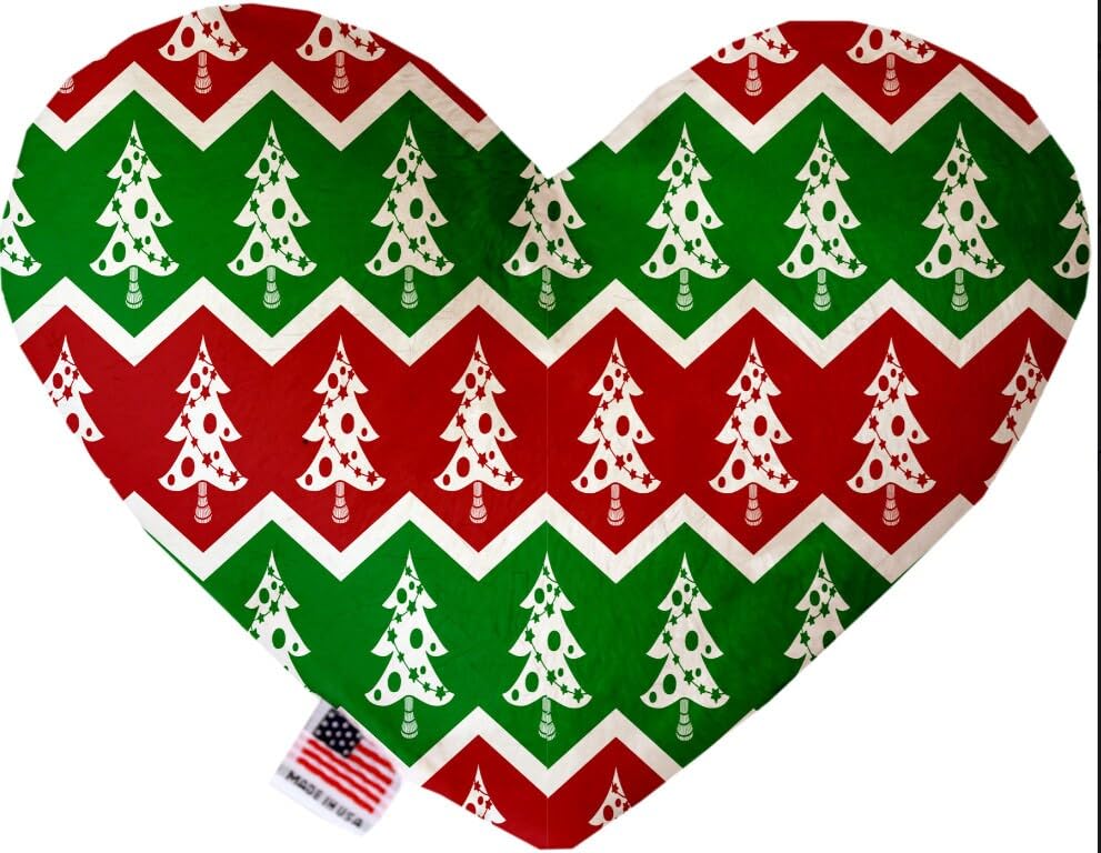 Christmas Pet and Dog Plush Heart or Bone Toy, "Classy Christmas Group" (Available in different sizes and 6 different patterns!) ClassyChristmasTrees 8" Plush Heart
