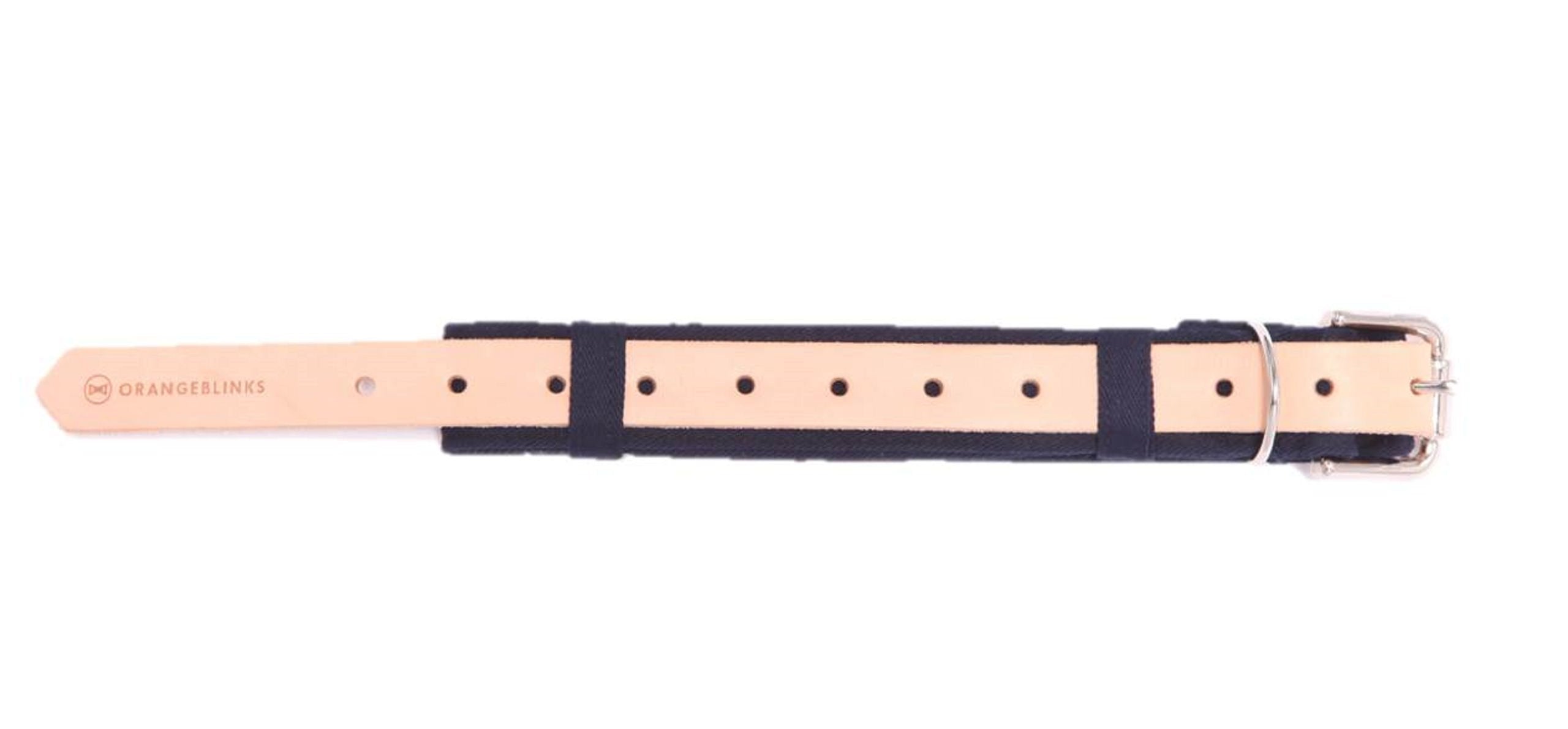 Orange Blinks What Daddy Gives Collection Collar, Small, Dark Blue/Nude