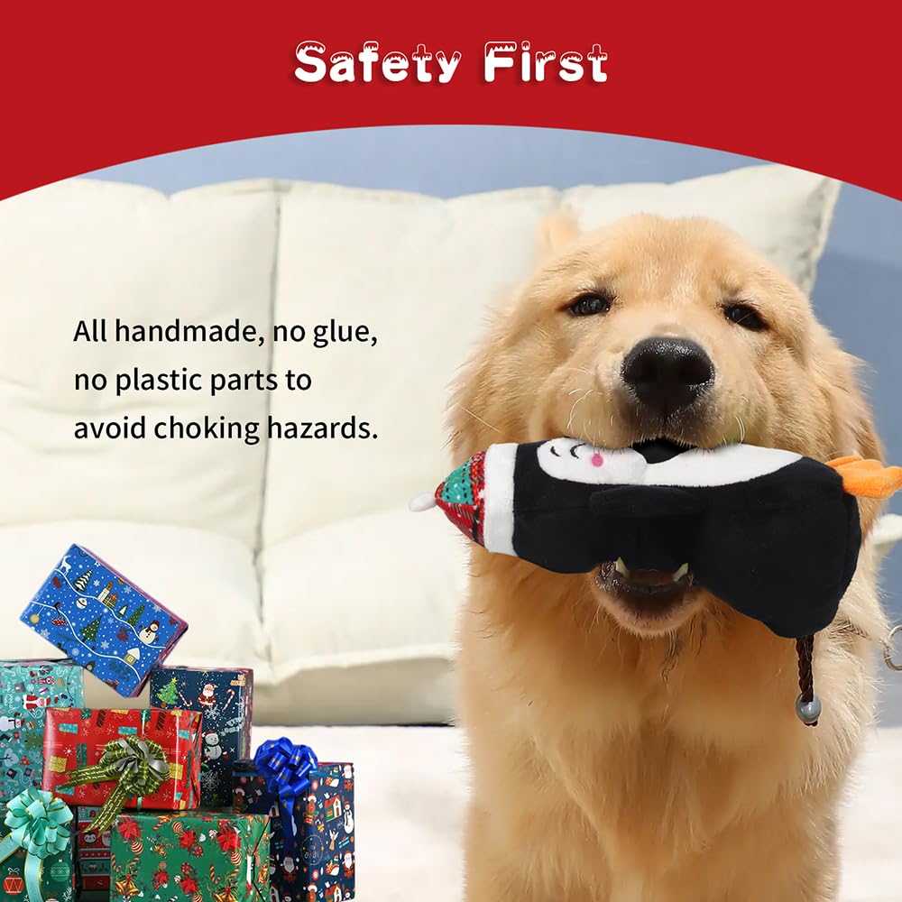 Pelteflu Dog Squeak Toys For Small, Medium & Large Dogs, Tough Chew Toy For Teething & Chewing, Durable Interactive Puppy Gifts,