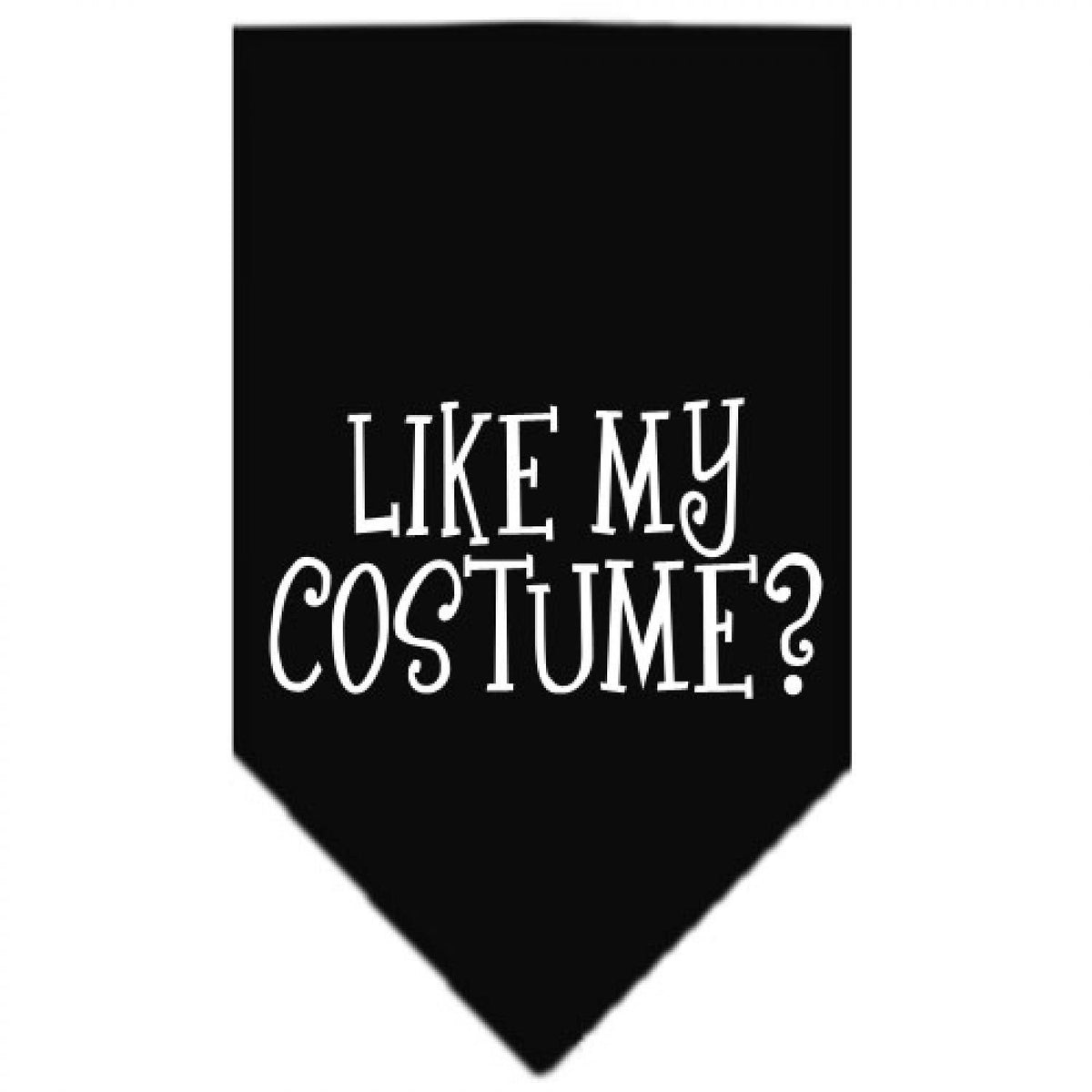 Halloween Pet and Dog Bandana Screen Printed, &quot;Like My Costume?&quot; Black Small
