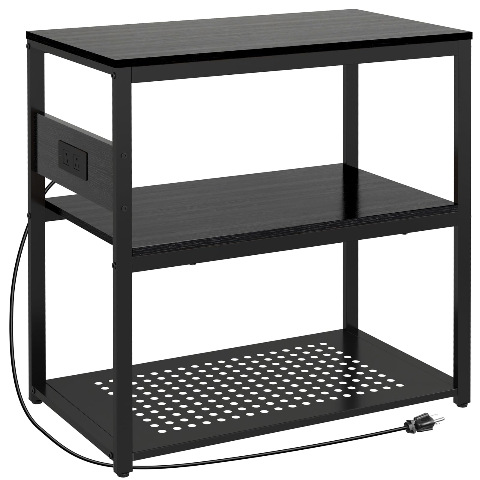 Livofloral 20-29 Gallon Fish Tank Stand with Power Outlets, 3-Tier Metal Aquarium Stand, Breeder Reptile Tank Stand with Shelf f