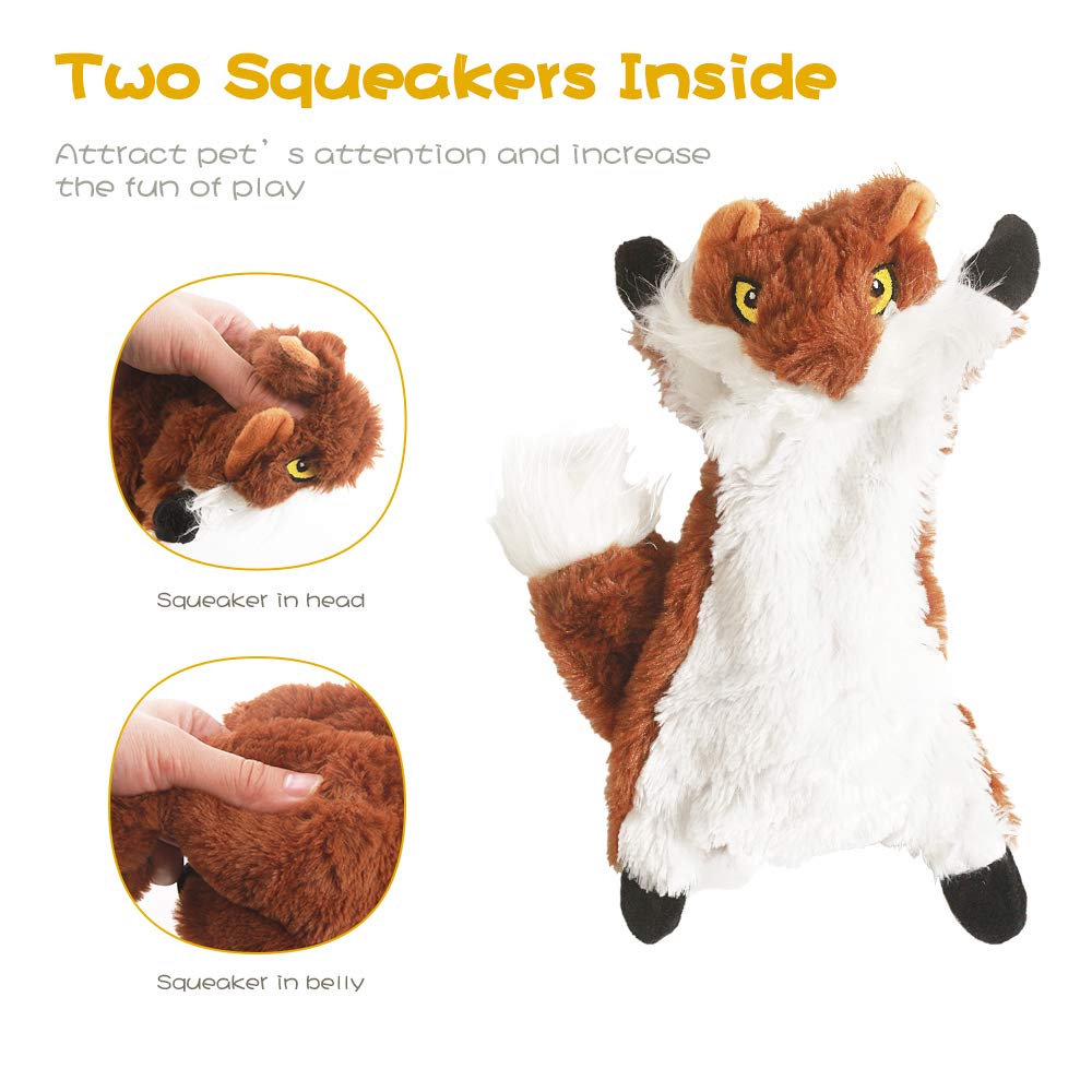 FIREOR Dog Squeak Toys - No Stuffing Plush Chew Toy, 5 Pack for Small to Large Breeds, Durable, Squeaky, Available in Multiple Colors